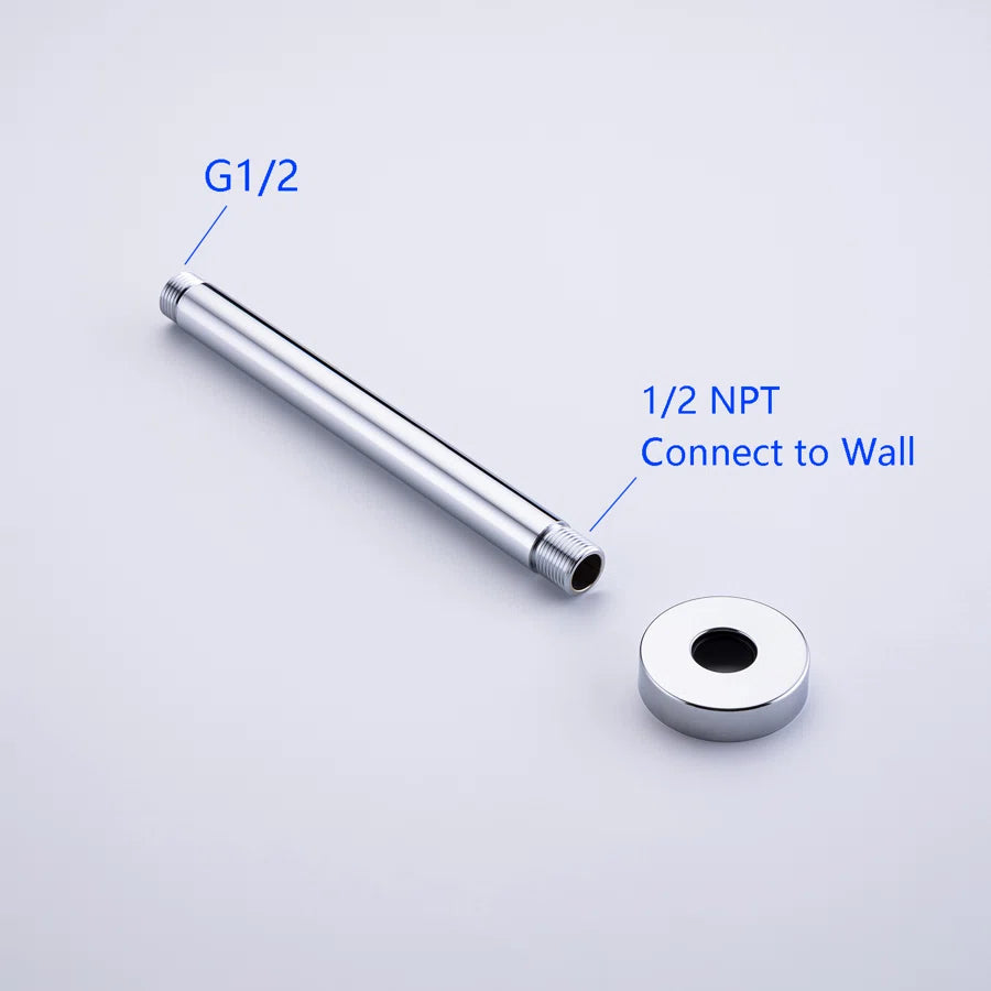 RAINLEX 8 in. Round Ceiling-Mount Shower Arm with Flange