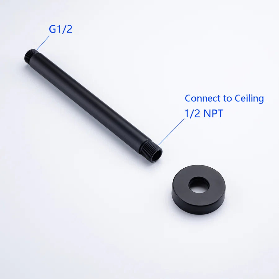 RAINLEX 8 in. Round Ceiling-Mount Shower Arm with Flange