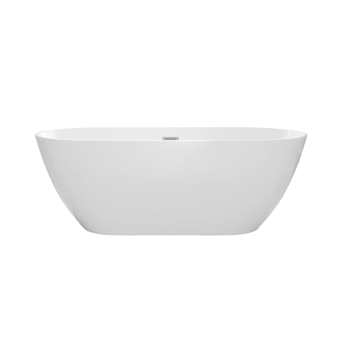 59" Oval Acrylic Freestanding Soaking Bathtub with Overflow RXA0259