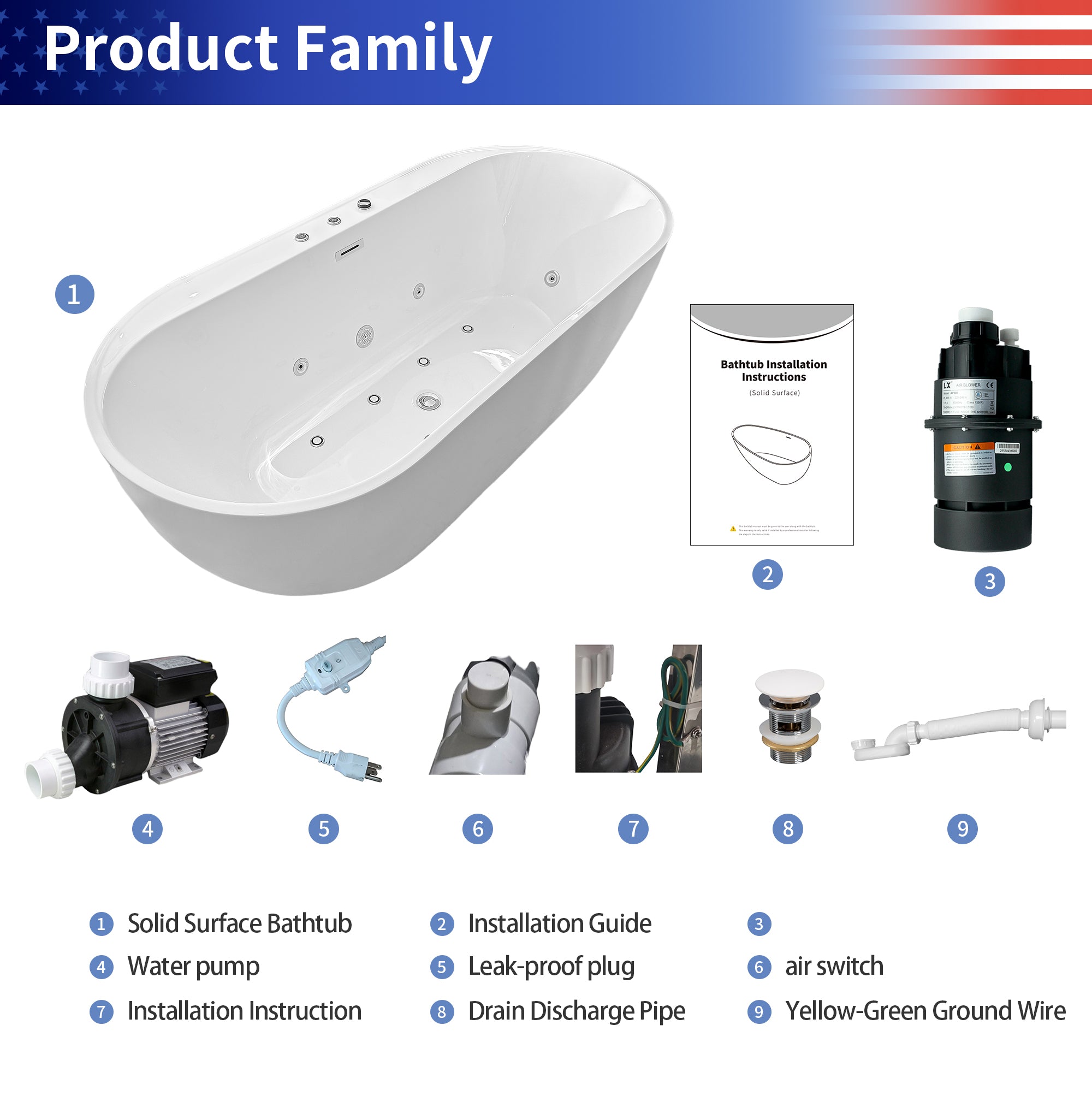66" x 31.5" Whirlpool Air Bath Combination Soaking Bathtub
