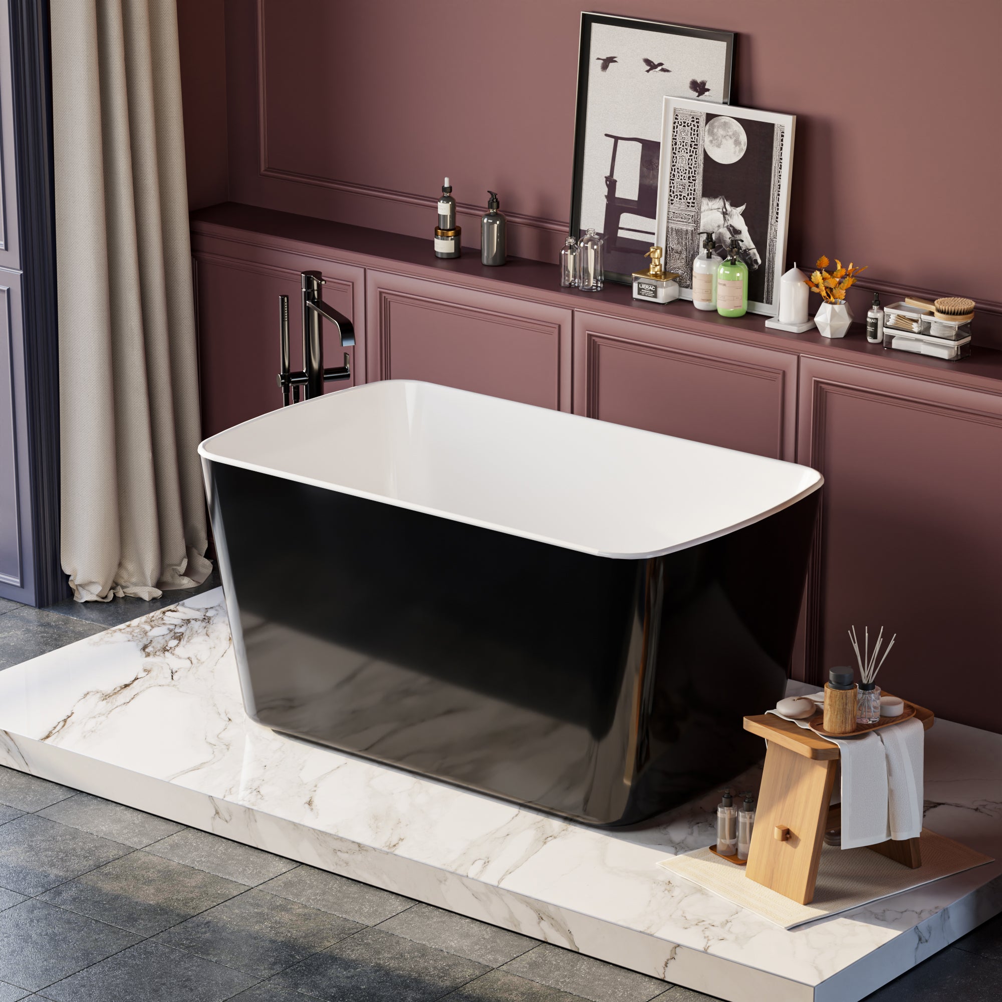 49" Square Acrylic Japanese Soaking Bathtub (A06)