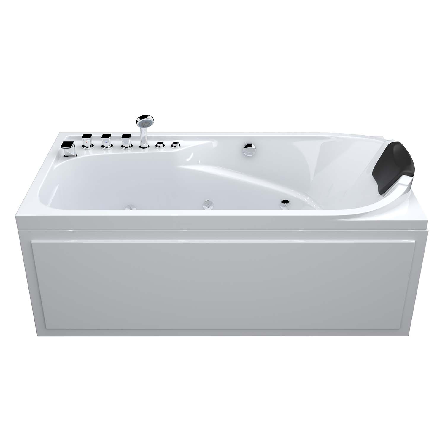67" Acrylic Freestanding Whirlpool Bathtub with 8 Massage Jets