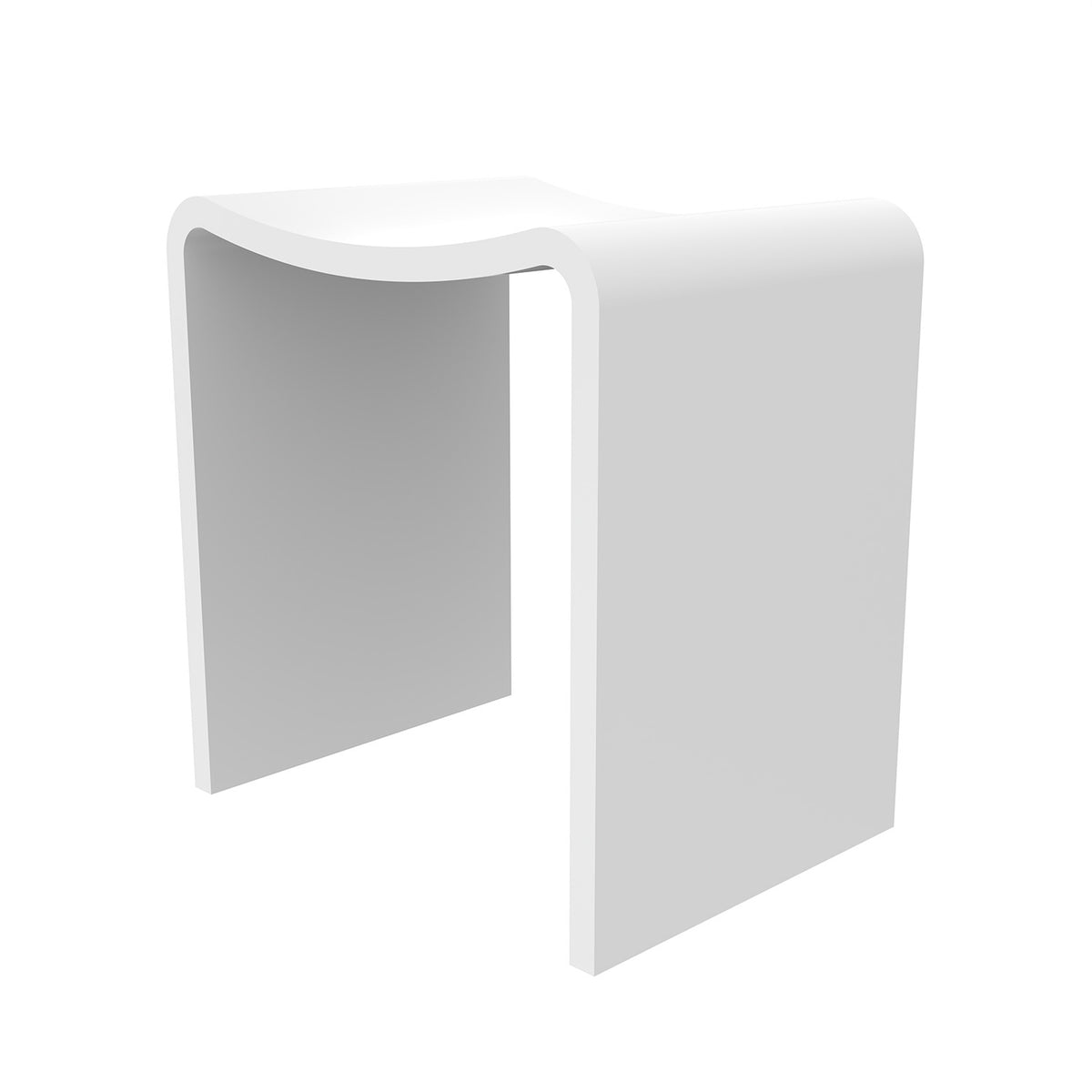 RAINLEX 16 in. Freestanding Solid Surface Bathroom Stool