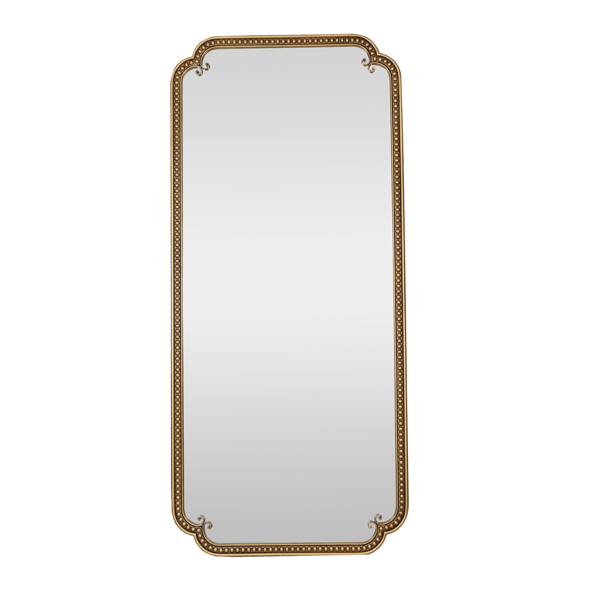 70.1 in. x 31.9 in. Antique Gold Full Length Floor Mirror with Stand, Large Arched Metal Framed Dressing Mirror for Standing, Wall Mount or Leaning