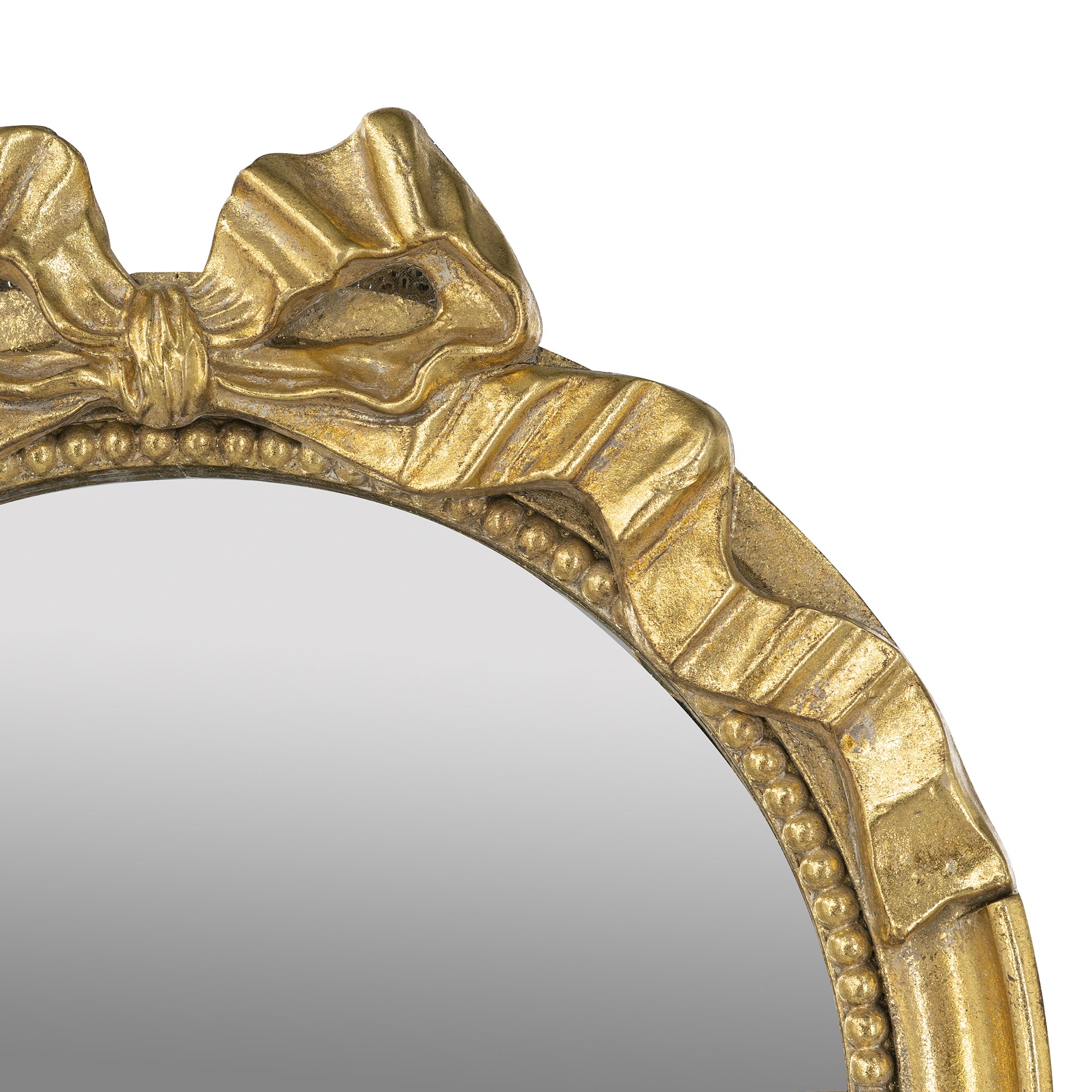 15.8 in. x 48.8 in. Gold Baroque Arched Full Length Wall Mirror, Ornate Scrollwork Crown Decorative Dressing Mirror