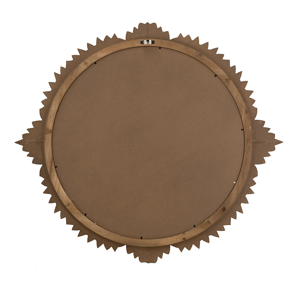 35.5 in. x 31.5 in. Soft Gold Rococo Wall Mirror, Ornate Carved MDF Frame Decorative Accent Mirror for Living Room, Hallway & Bedroom