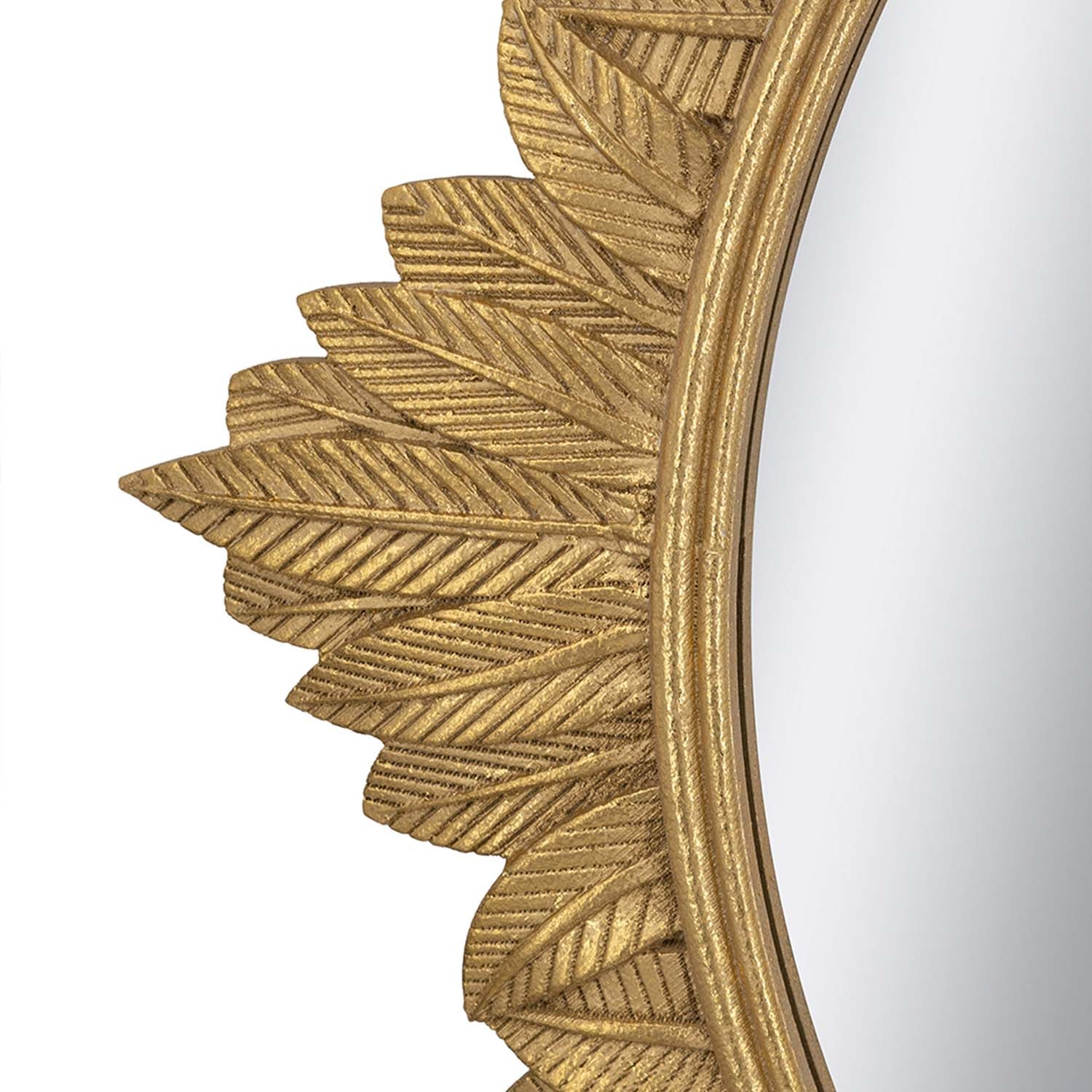 35.5 in. x 31.5 in. Soft Gold Rococo Wall Mirror, Ornate Carved MDF Frame Decorative Accent Mirror for Living Room, Hallway & Bedroom