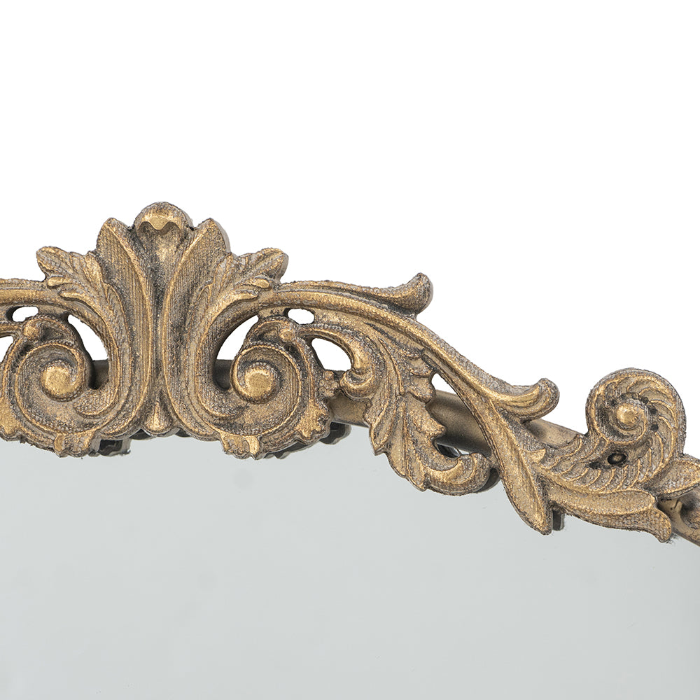 30 in. x 32 in. Round Baroque-Inspired Wall Mirror, Classic Ornate Decorative Accent Mirror for Bathroom, Entryway & Console