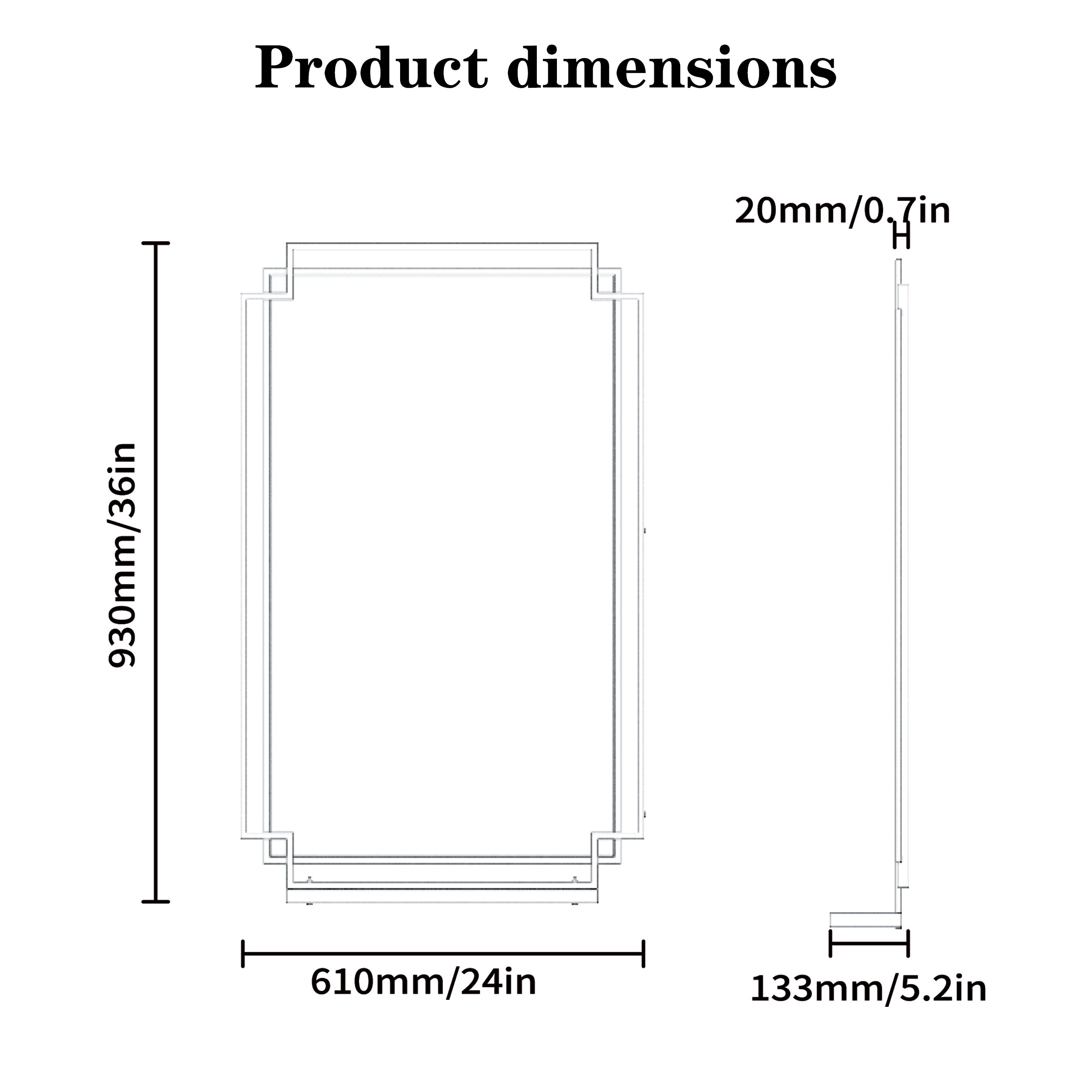 Black Metal Frame Bathroom Vanity Mirror with Multi-Tier Storage Shelf, 4 mm HD Wall Mirror, Horizontal or Vertical