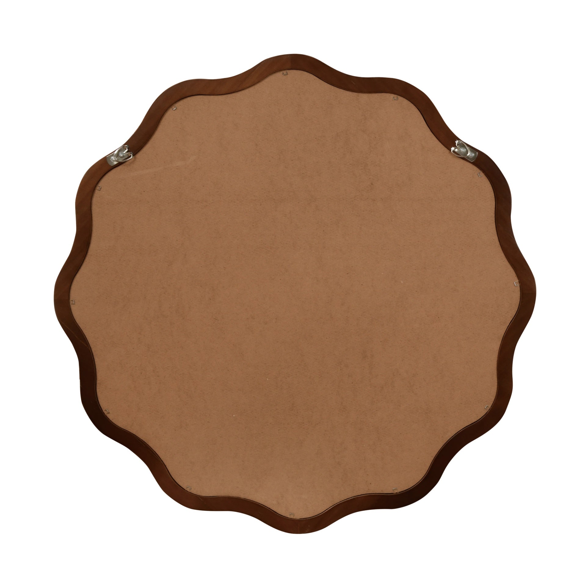 Wavy Round Solid Wood Frame Decorative Wall Mirror, 24" & 30", for Bedroom, Bathroom, Living Room & Entryway