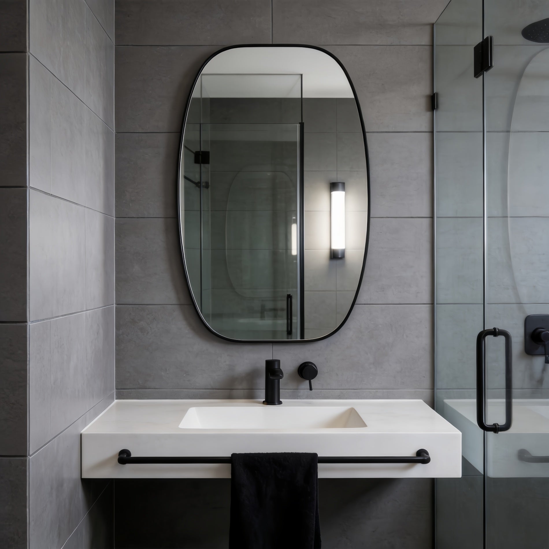 30 in. x 48 in. Metal Framed Oblong Oval Bathroom Vanity Mirror, 4 mm HD Wall Mirror, Horizontal or Vertical