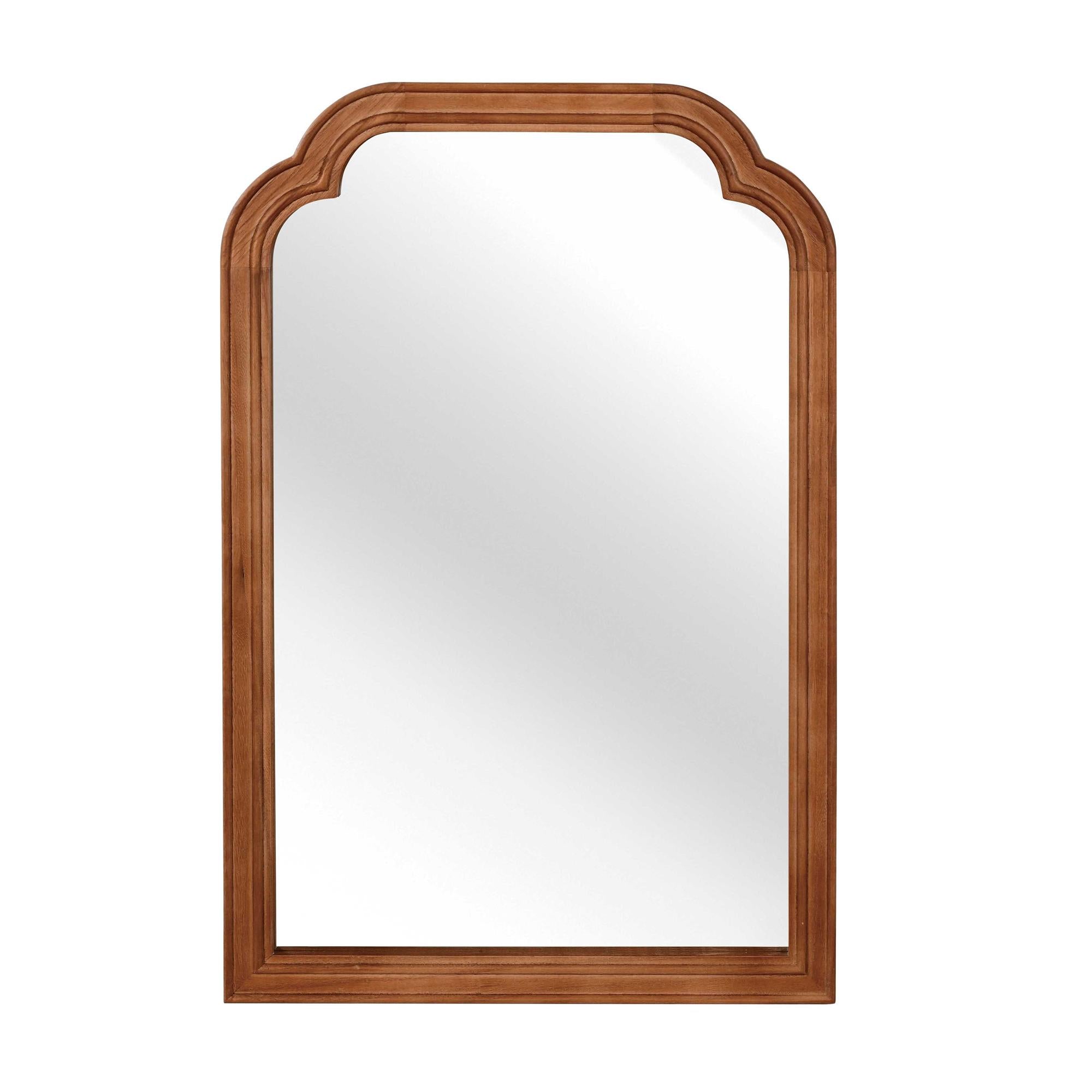 24 in. x 36 in. Solid Wood Frame Wall Mirror, Rounded Corner Tempered Glass Vanity Mirror for Bathroom, Bedroom & Entryway