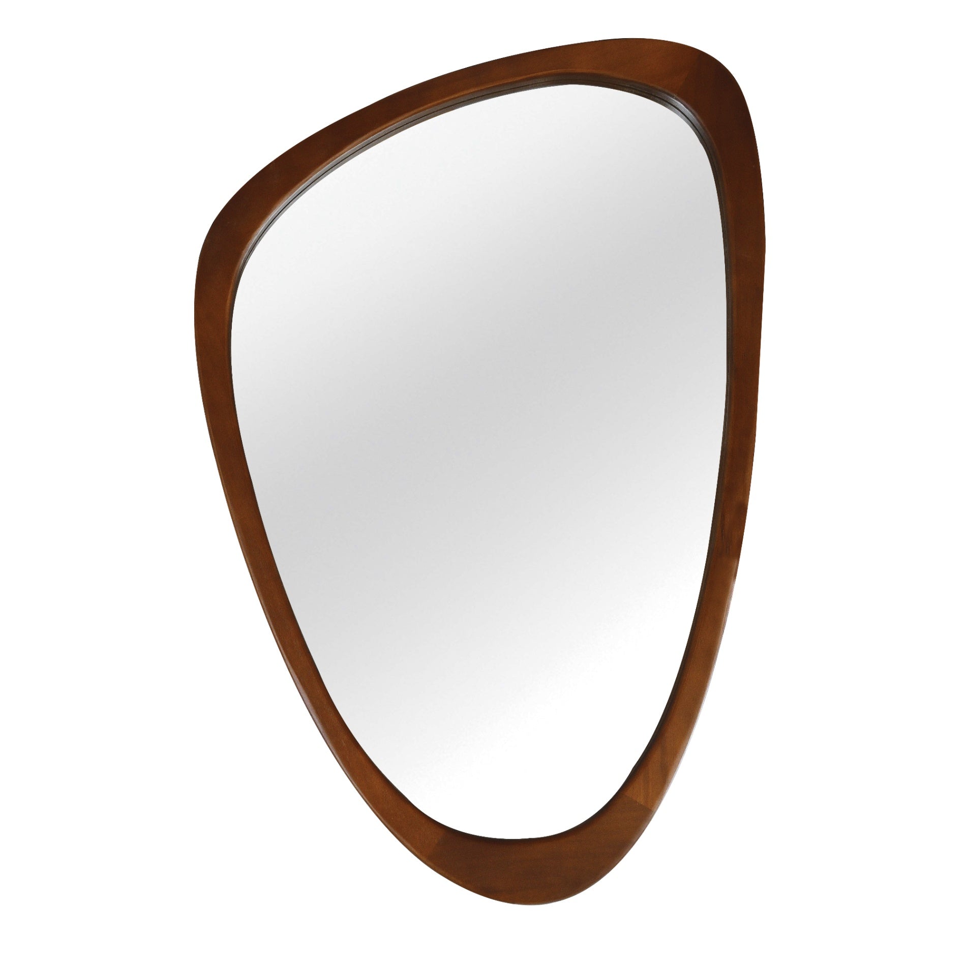24 in. x 36 in. Irregular Solid Wood Wall Mirror, Decorative Tempered Glass Vanity Mirror for Bathroom, Bedroom & Entryway