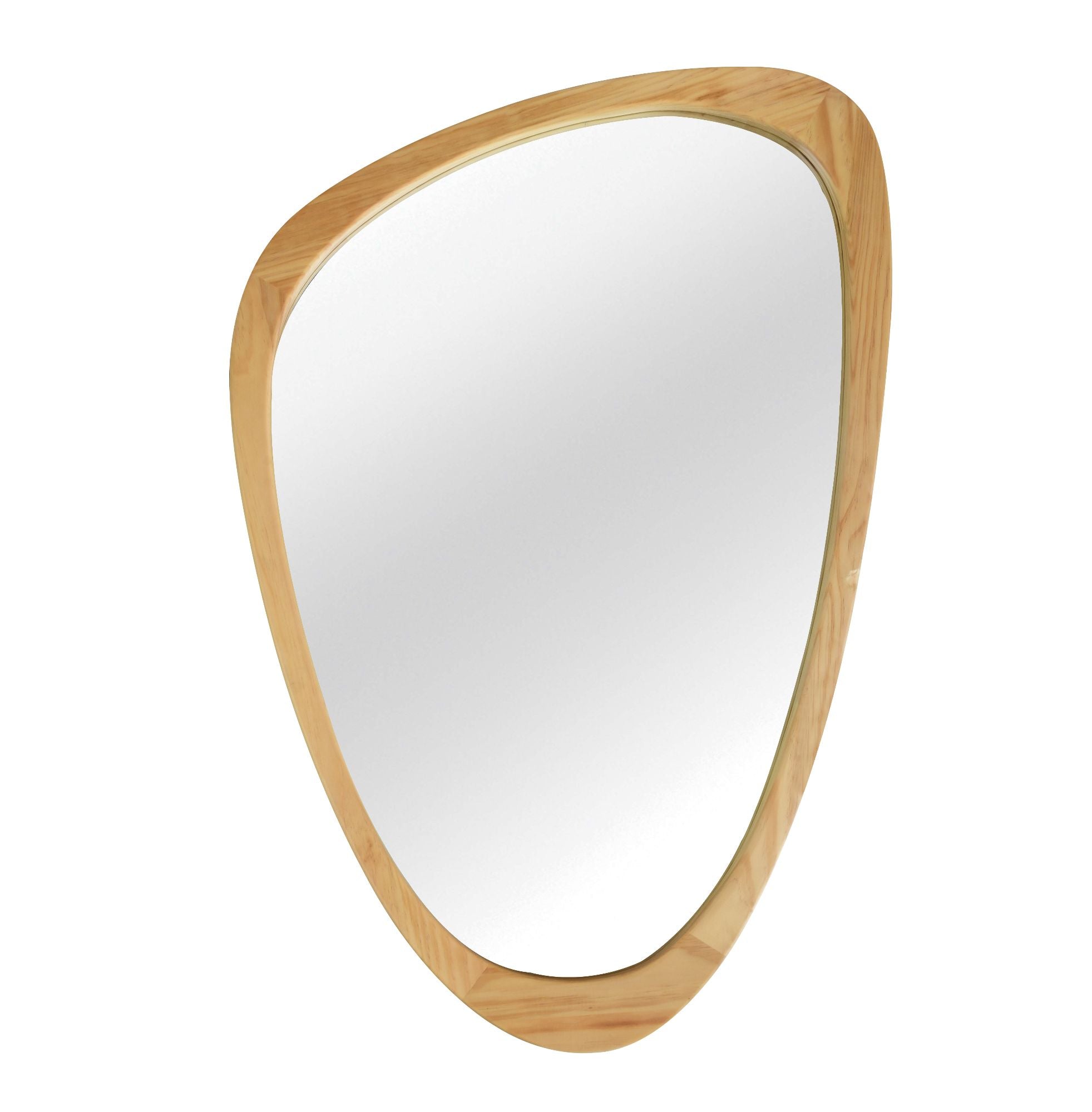 24 in. x 36 in. Irregular Solid Wood Wall Mirror, Decorative Tempered Glass Vanity Mirror for Bathroom, Bedroom & Entryway