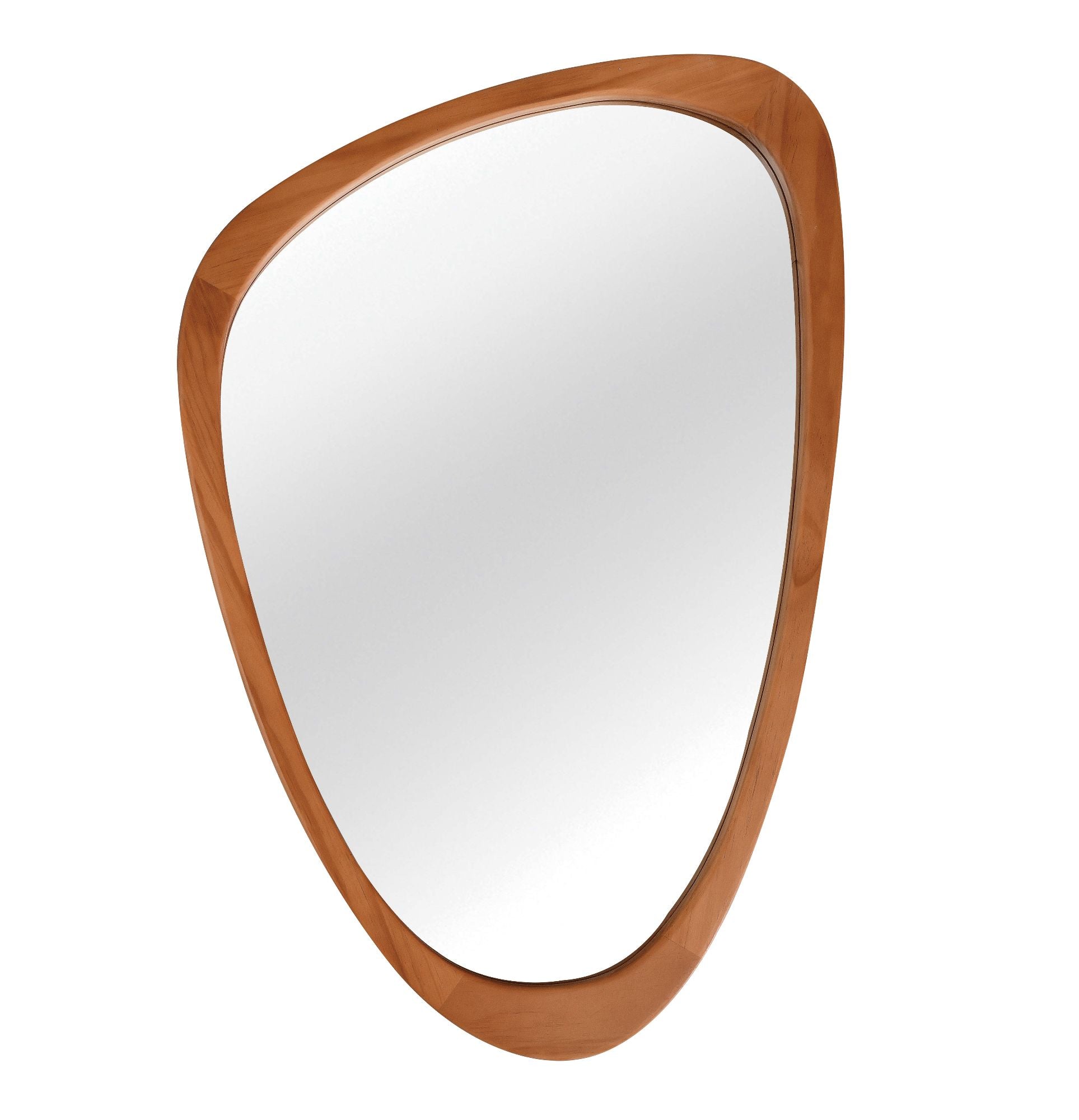 24 in. x 36 in. Irregular Solid Wood Wall Mirror, Decorative Tempered Glass Vanity Mirror for Bathroom, Bedroom & Entryway