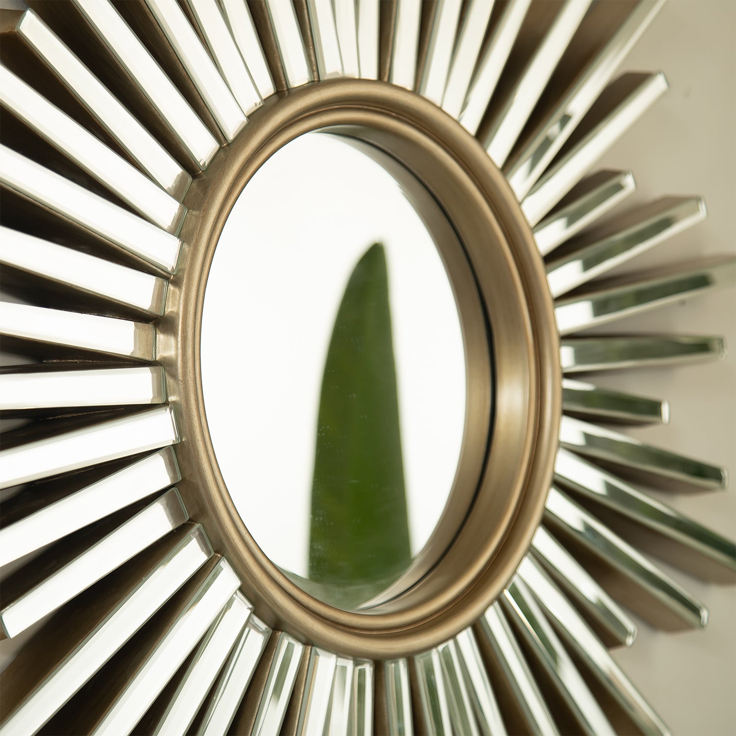33 in. Luxury Silver PU Sunburst Wall Mirror, Modern Decorative Accent Mirror for Bathroom, Bedroom, Living Room & Entryway