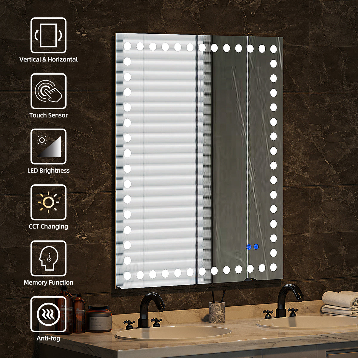 Miroir de salle de bain à LED RX-LM04