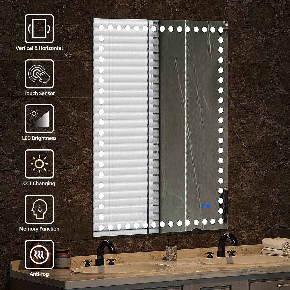 Miroir de salle de bain à LED RX-LM04