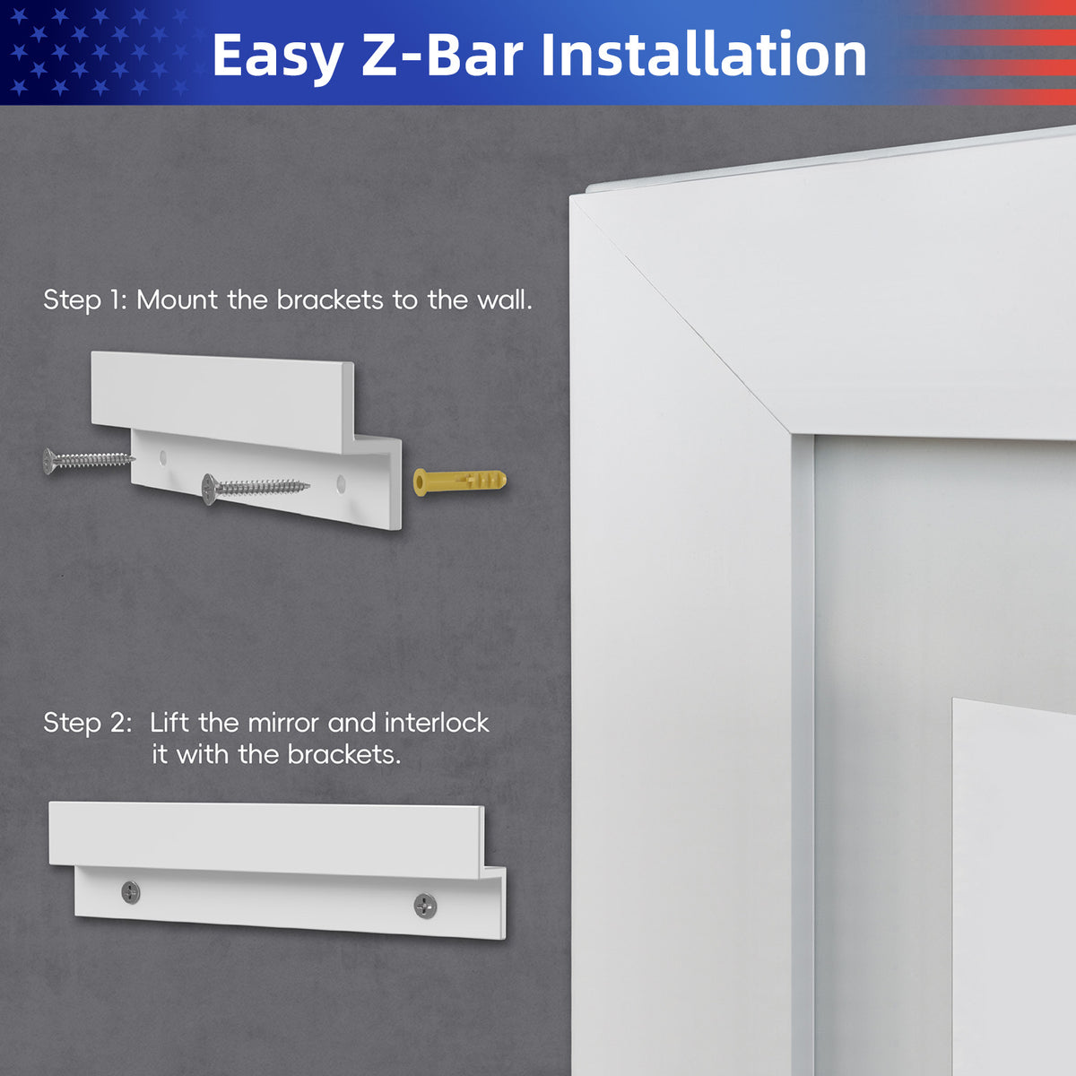 RAINLEX Front and Backlit LED Bathroom Mirror with Anti-Fog, 3 Color Temperatures