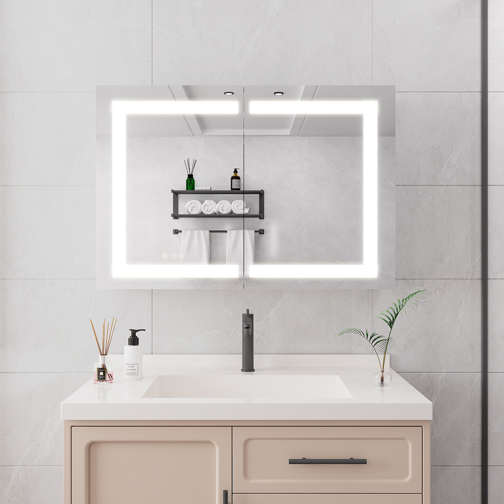 36" x 24" LED Surface-Mount Medicine Cabinet with Mirror and Defogger (MC01)
