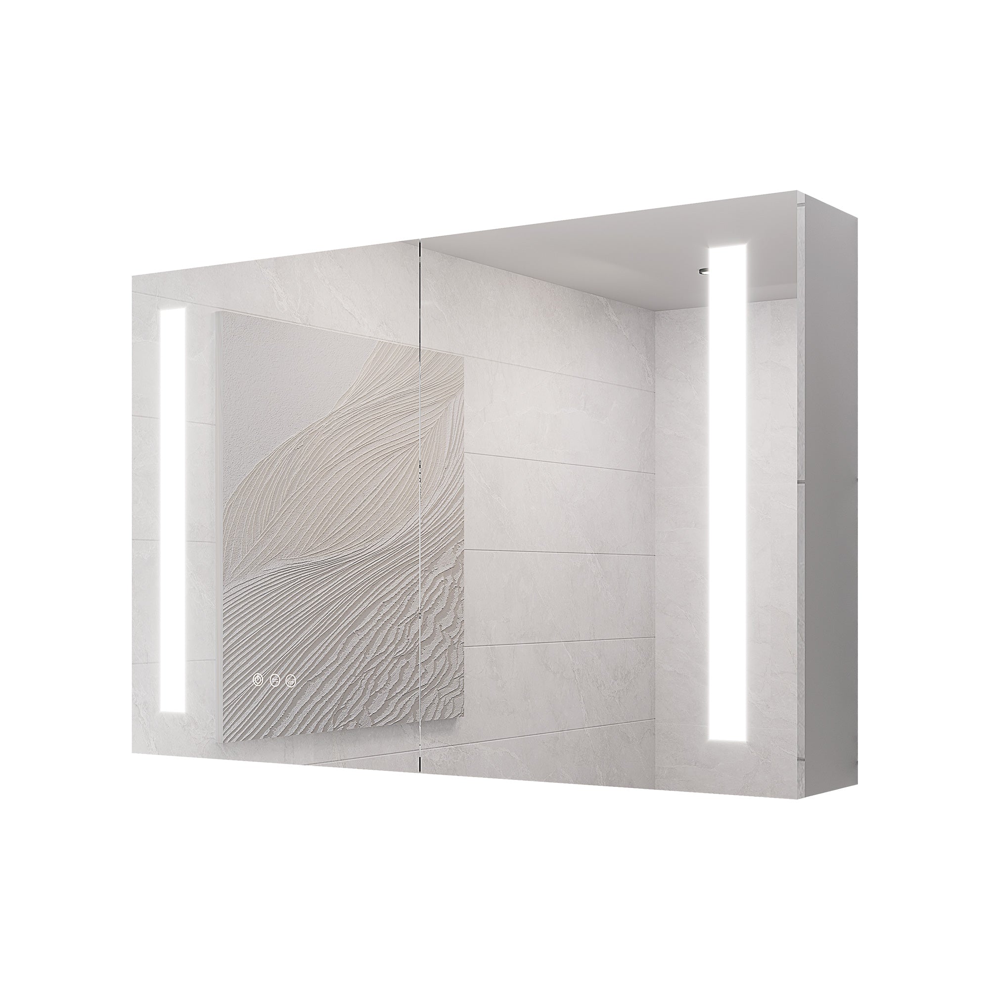 36" x 24" LED Surface-Mount Medicine Cabinet with Mirror and Defogger