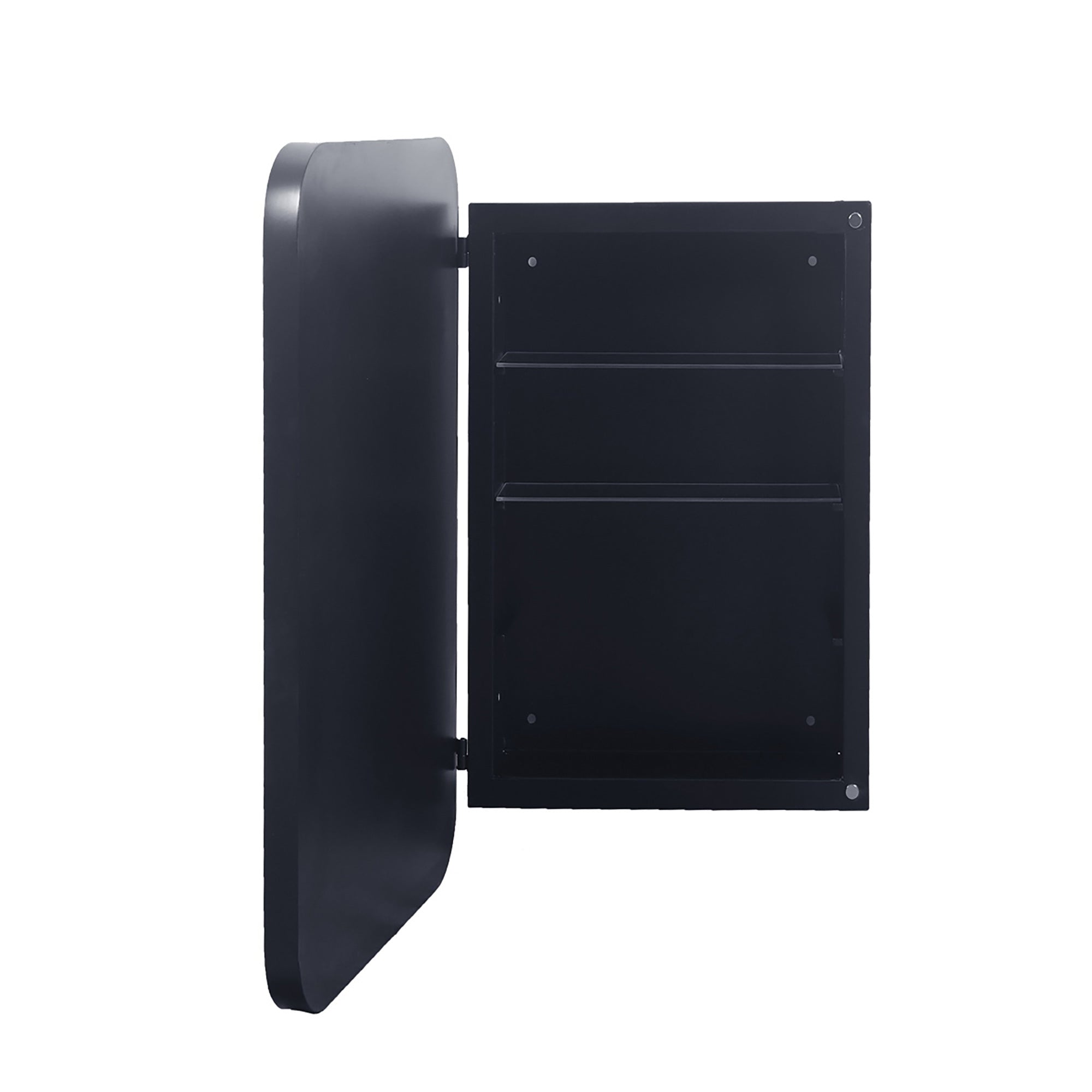 20" x 30" Recessed Framed Medicine Cabinet with Mirror, Matte Black