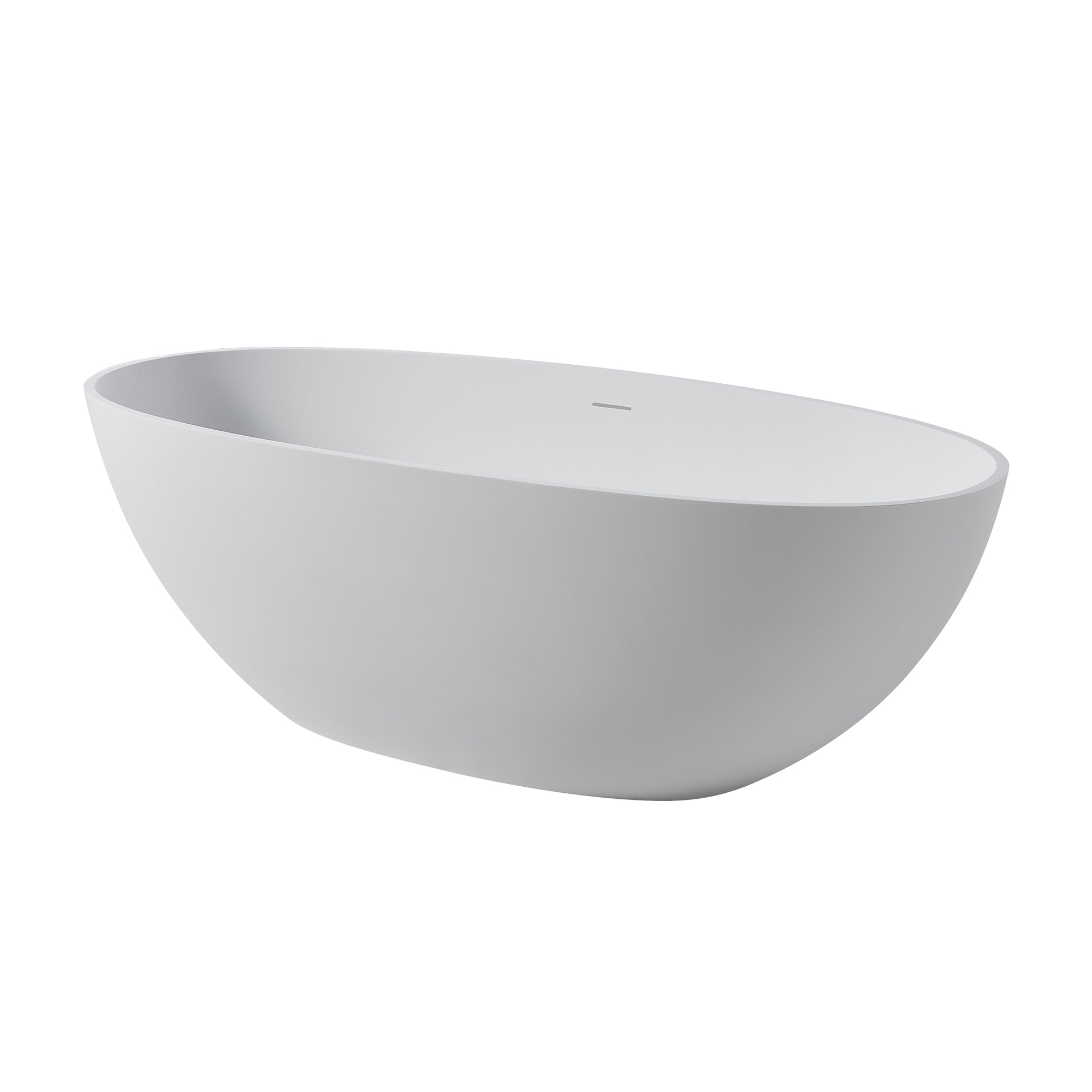 65" Oval Freestanding Solid Surface Soaking Bathtub with Overflow RX-S02-65