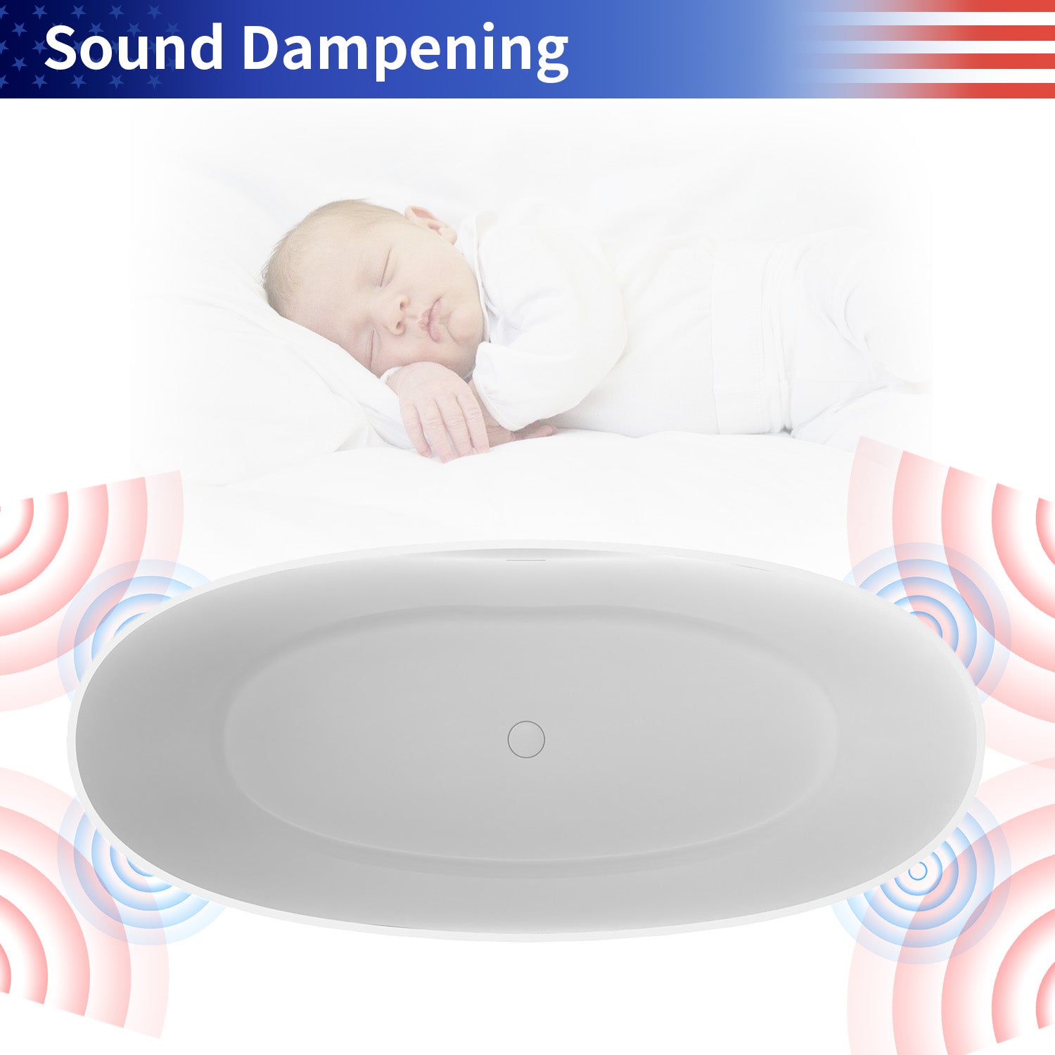 71 in. Oval Solid Surface Freestanding Bathtub, Matte White One-Piece Stone Resin Soaking Tub with Center Drain
