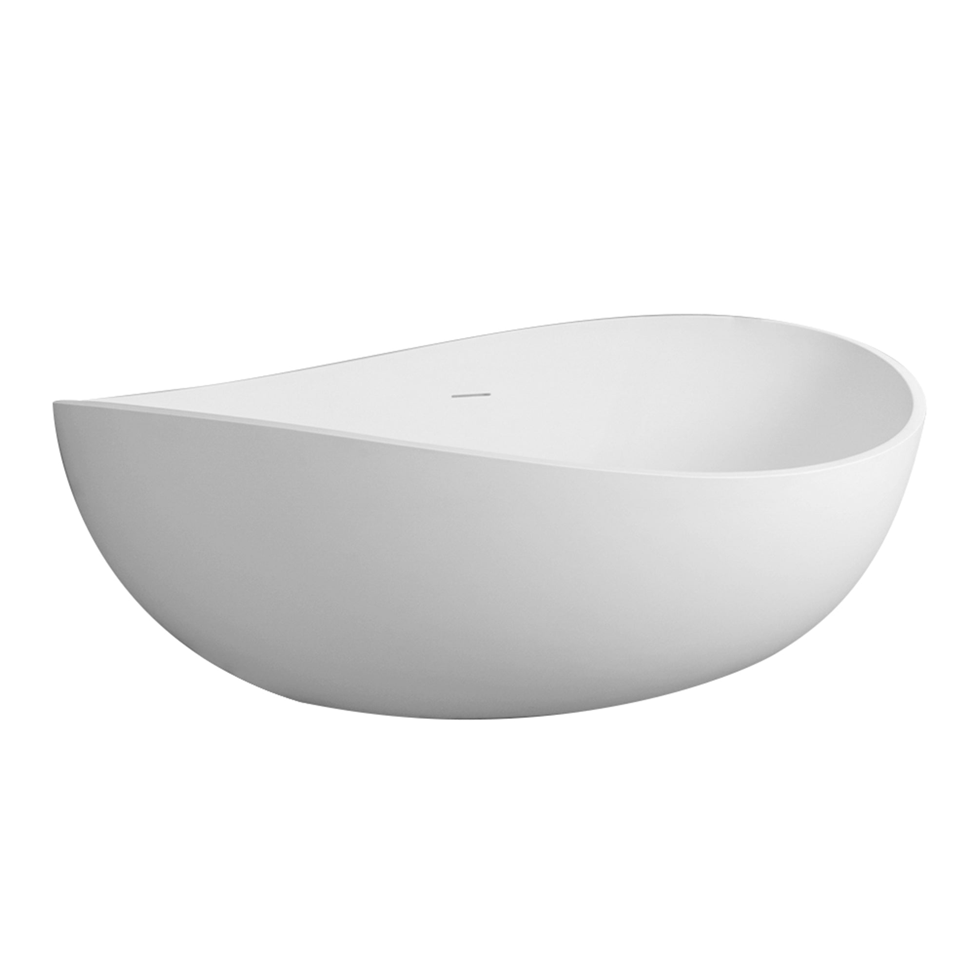 63" Oval Freestanding Solid Surface Soaking Bathtub with Overflow RX-S04-63