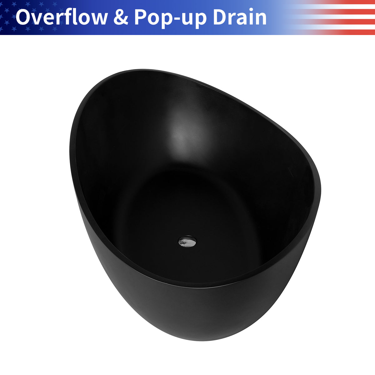 RAINLEX 71 in. Solid Surface Freestanding Soaking Bathtub