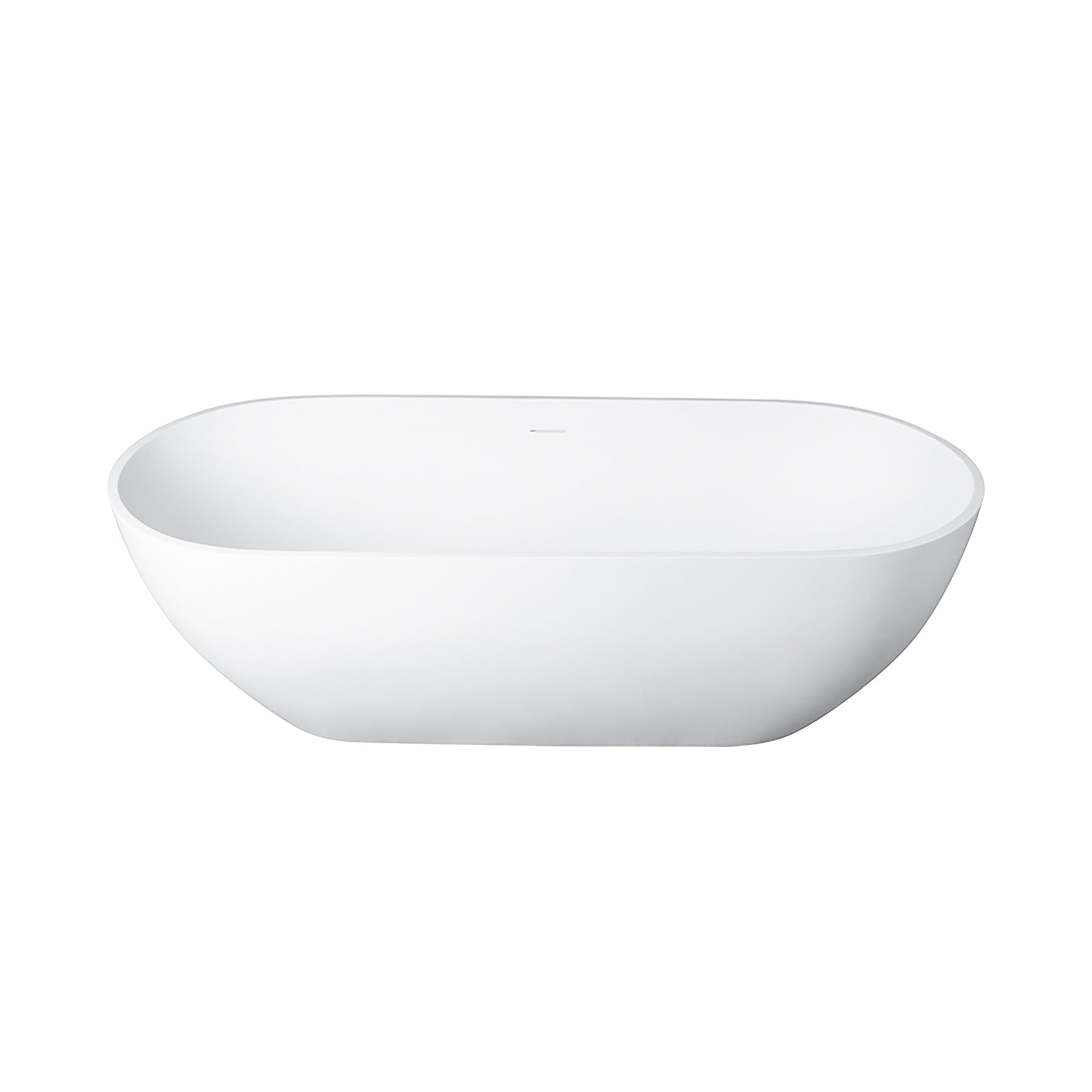 69" Oval Freestanding Solid Surface Soaking Bathtub with Overflow RX-S05-69