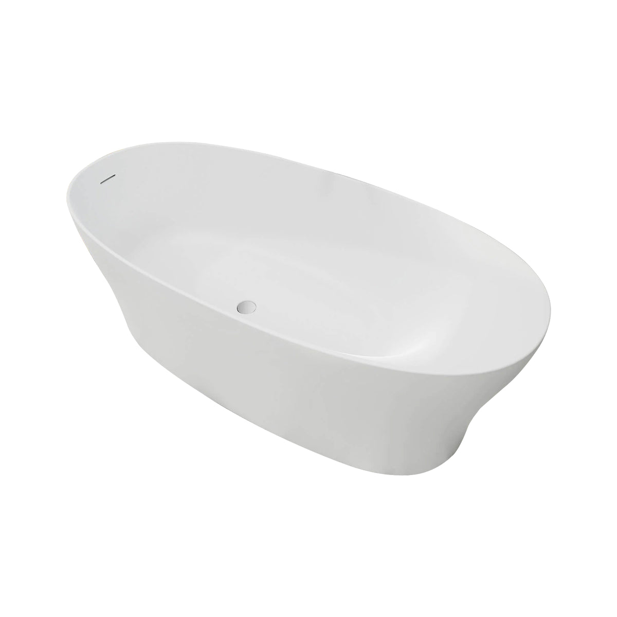 RAINLEX 63" Solid Surface Freestanding Soaking Bathtub (S17)