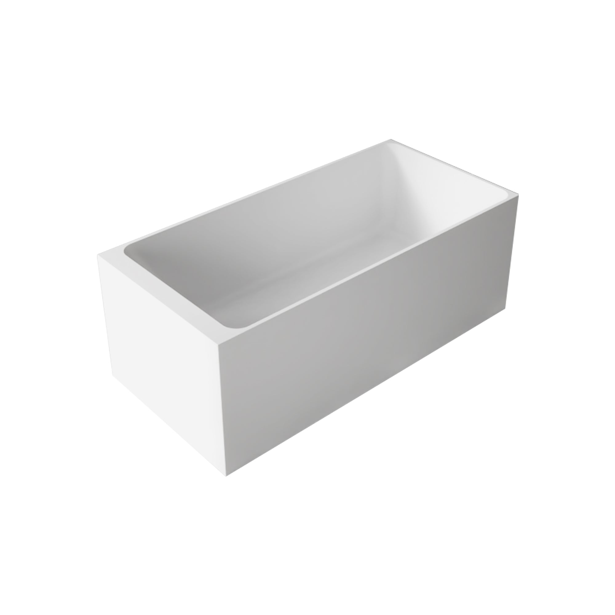 59" Solid Surface Freestanding Soaking Bathtub