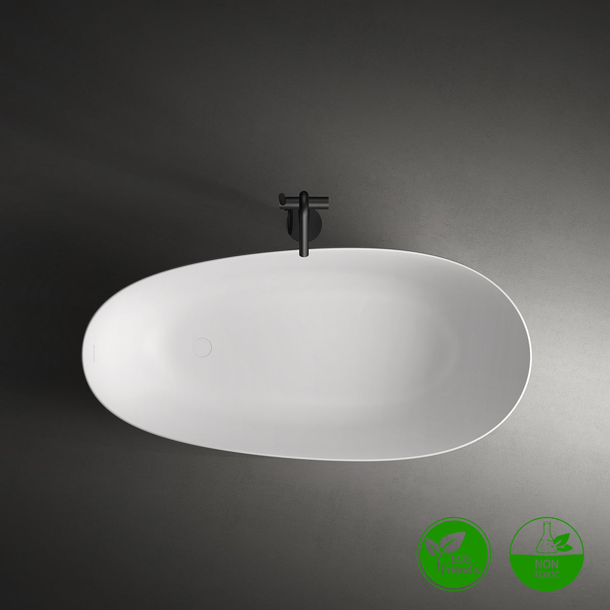 63" Solid Surface Freestanding Soaking Bathtub (S26)