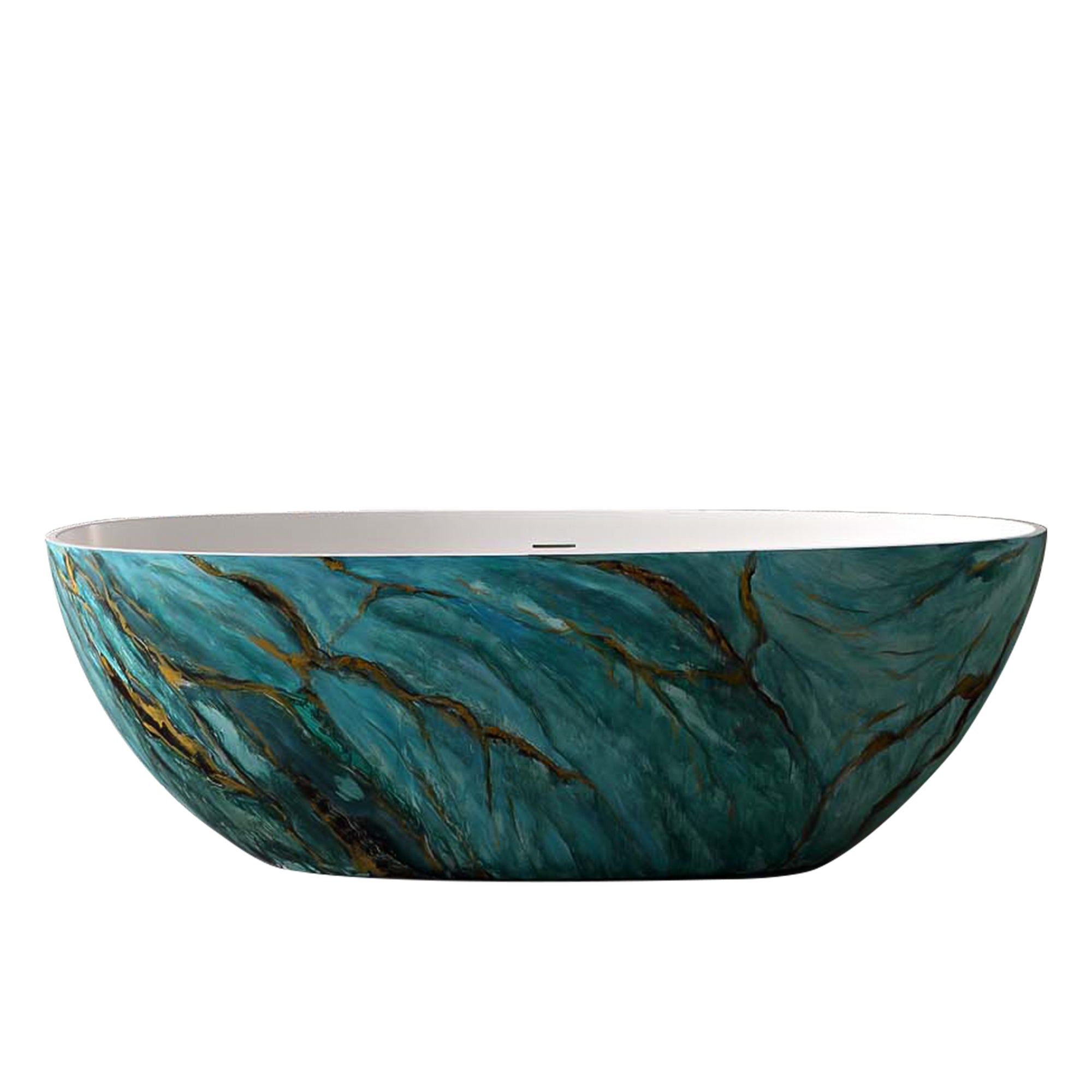 Rainlex 65" Two-Tone Stone Resin Freestanding Bathtub