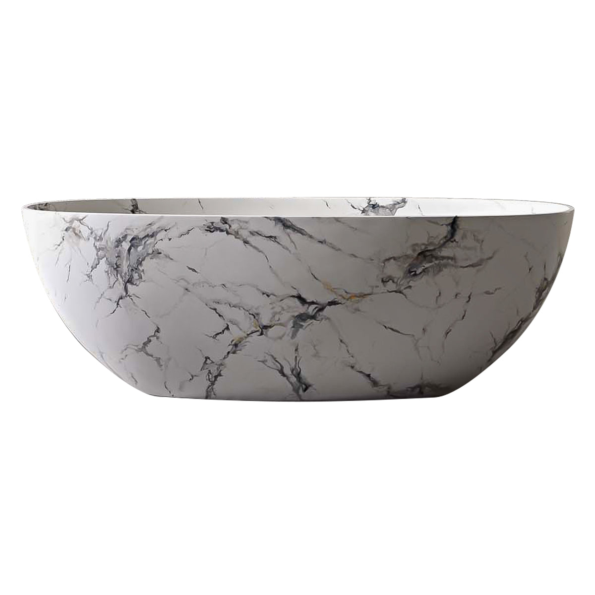 RAINLEX 65 in. Eco-Friendly Freestanding Stone Resin Bathtub