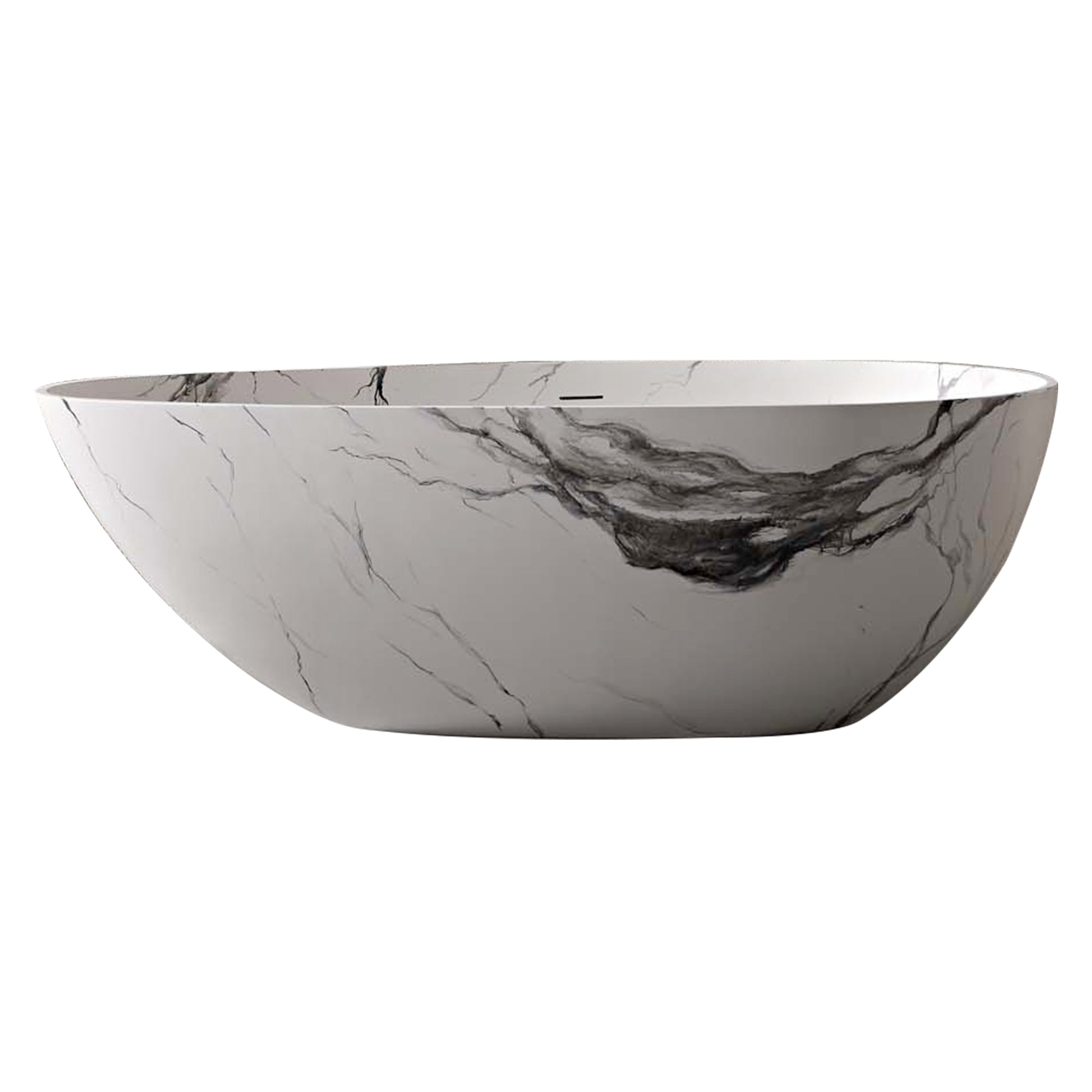 Rainlex 59" Tie-Dye Marble Stone Resin Freestanding Bathtub