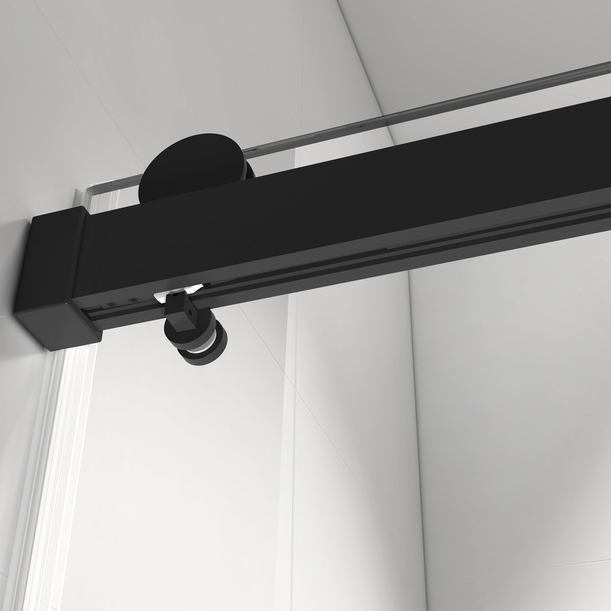 RAINLEX 68-72 in. W x 76 in. H Sliding Frameless Shower Door, 3/8 in. Tempered Glass in Matte Black