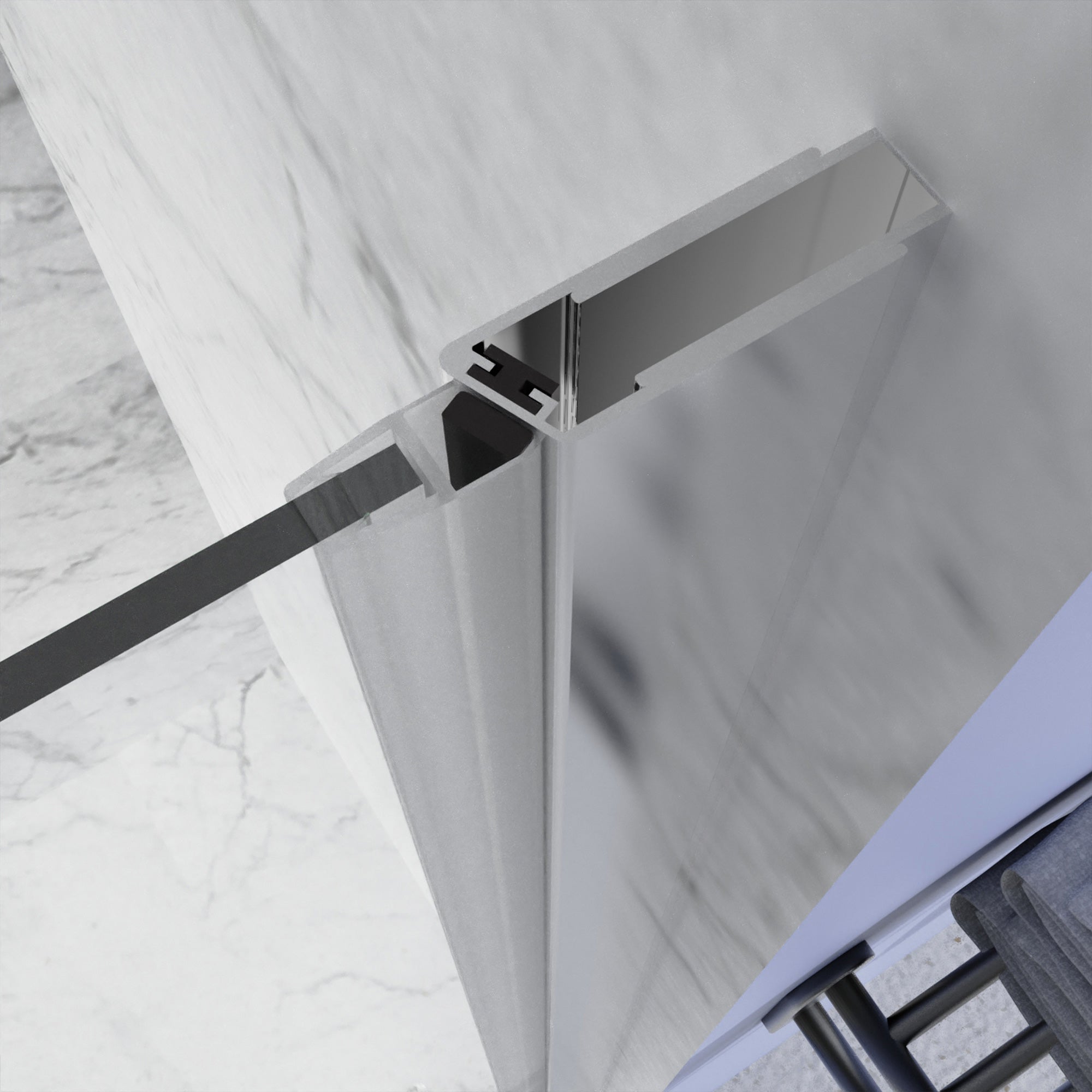 Porte de douche pivotante semi-sans cadre de 30 à 31-3/8 po de largeur x 72 po de hauteur en chrome RX-SD04-3072CH