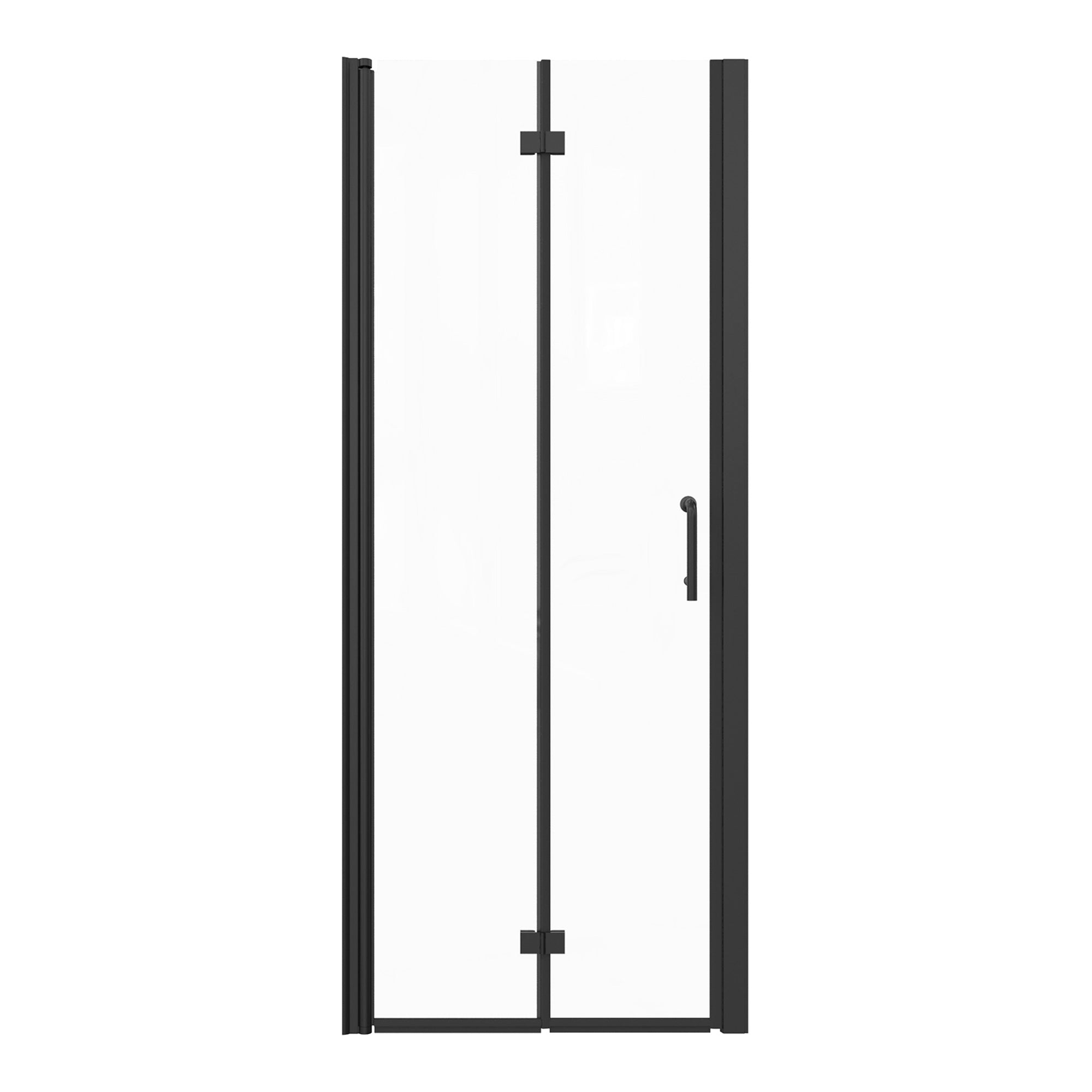 Portes de douche pliantes semi-sans cadre de 32 à 33-3/8 po de largeur x 72 po de hauteur en noir mat RX-SD05-3272MB