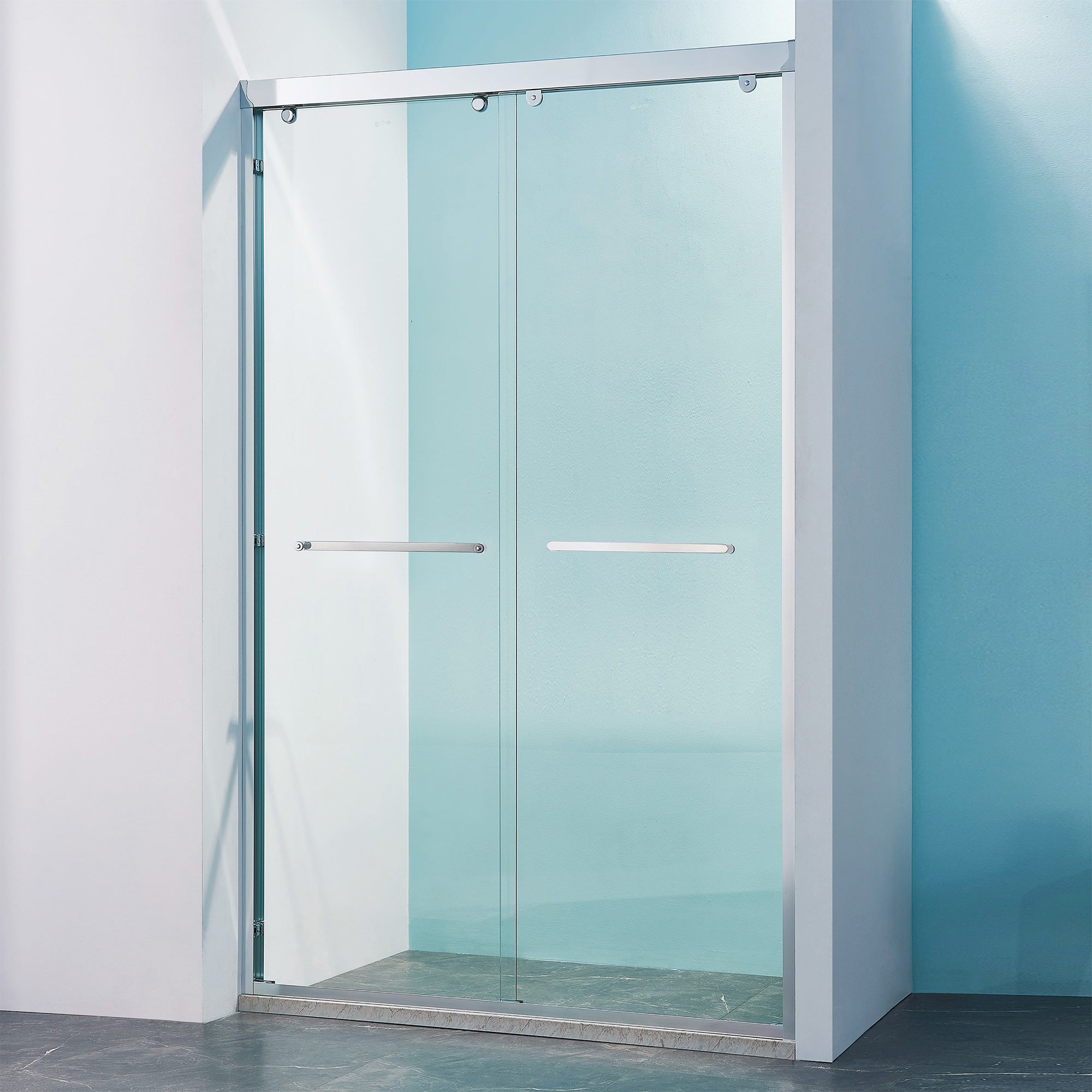 Framed Sliding Shower Door, 8mm Tempered Glass, Chrome