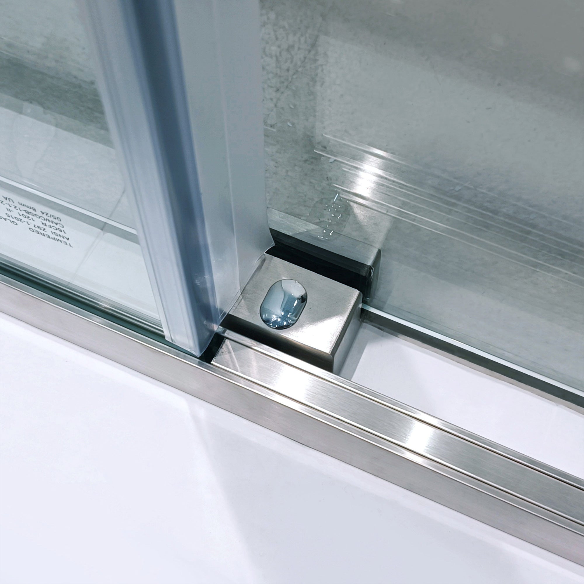 56-60" W x 75" H Semi-Frameless Sliding Shower Door, 8mm Tempered Glass, Chrome