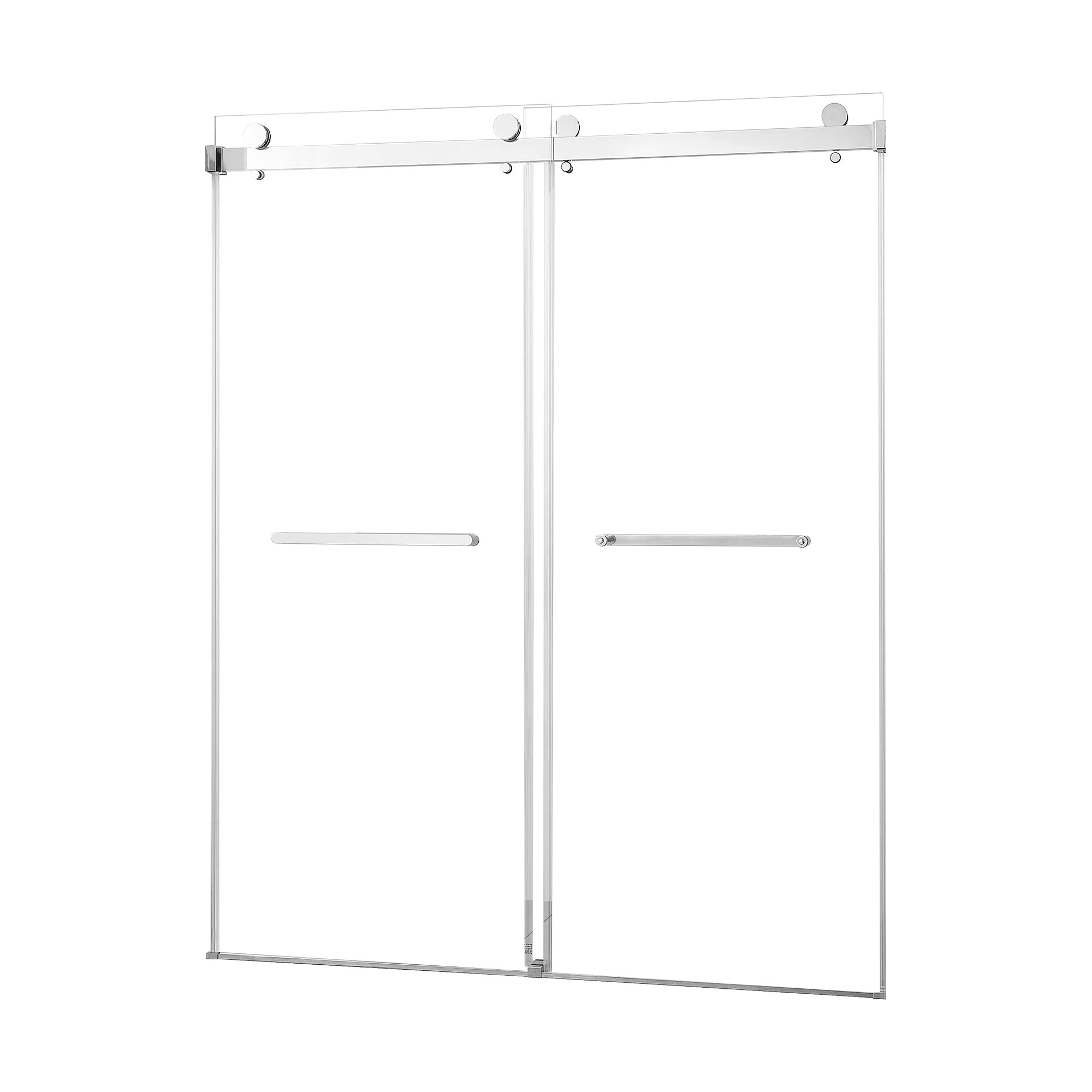 56-60" W x 75" H Frameless Sliding Shower Door, 8mm Tempered Glass
