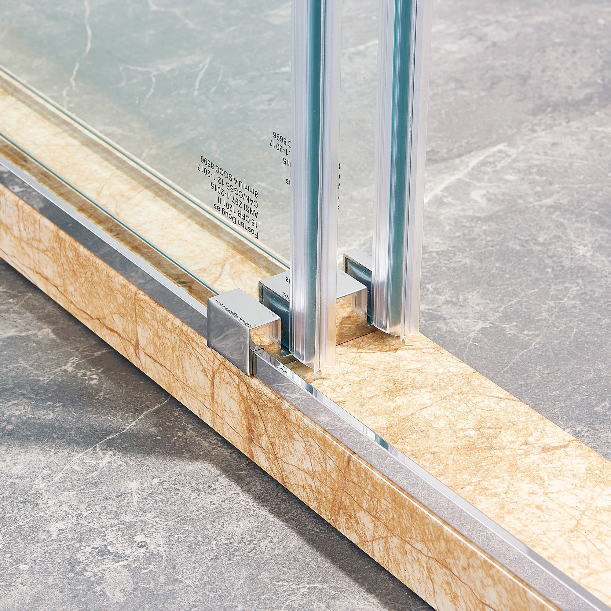 56-60" W x 75" H Frameless Sliding Shower Door, 8mm Tempered Glass