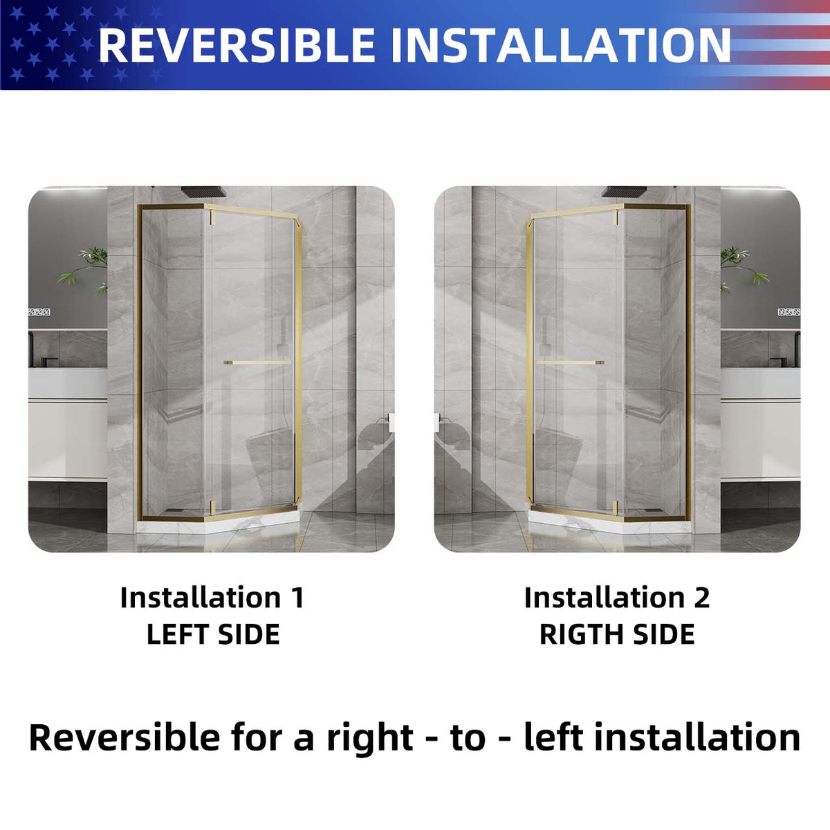 RAINLEX 36 in. x 36 in. x 72 in. Neo-Angle Frameless Shower Enclosure