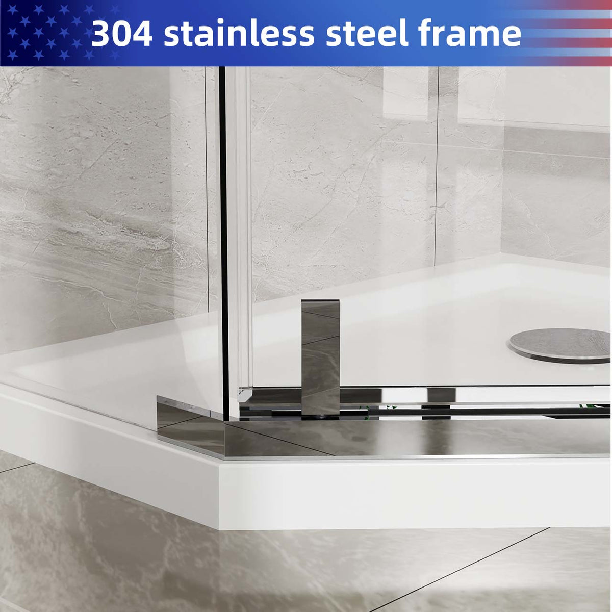 RAINLEX 36 in. x 36 in. x 72 in. Neo-Angle Frameless Shower Enclosure
