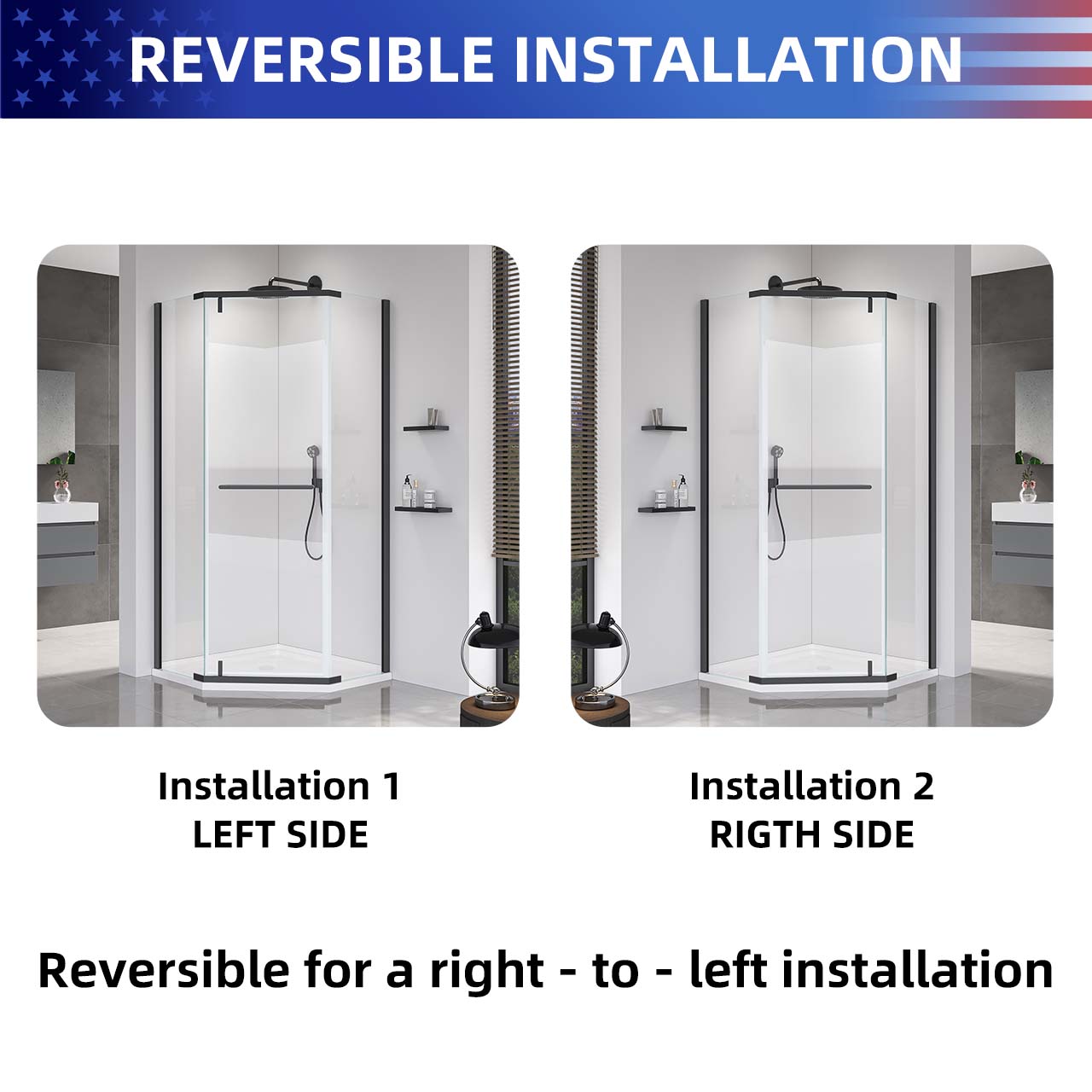 Rainlex 36" x 72" Pivot Frameless Shower Door, 6mm Tempered Glass