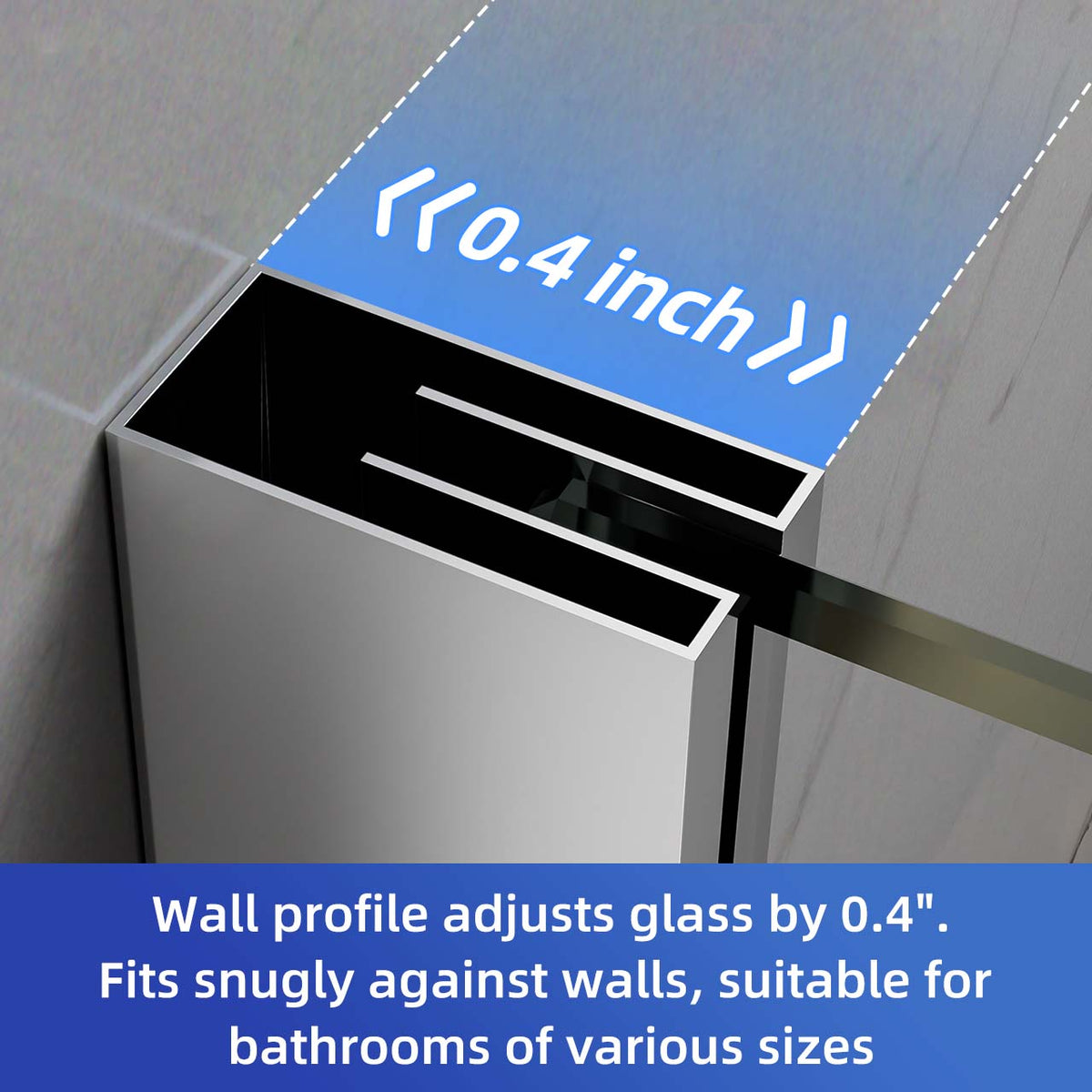 RAINLEX 36 in. x 72 in. Neo-Angle Frameless Shower Door, 1/4 in. Glass