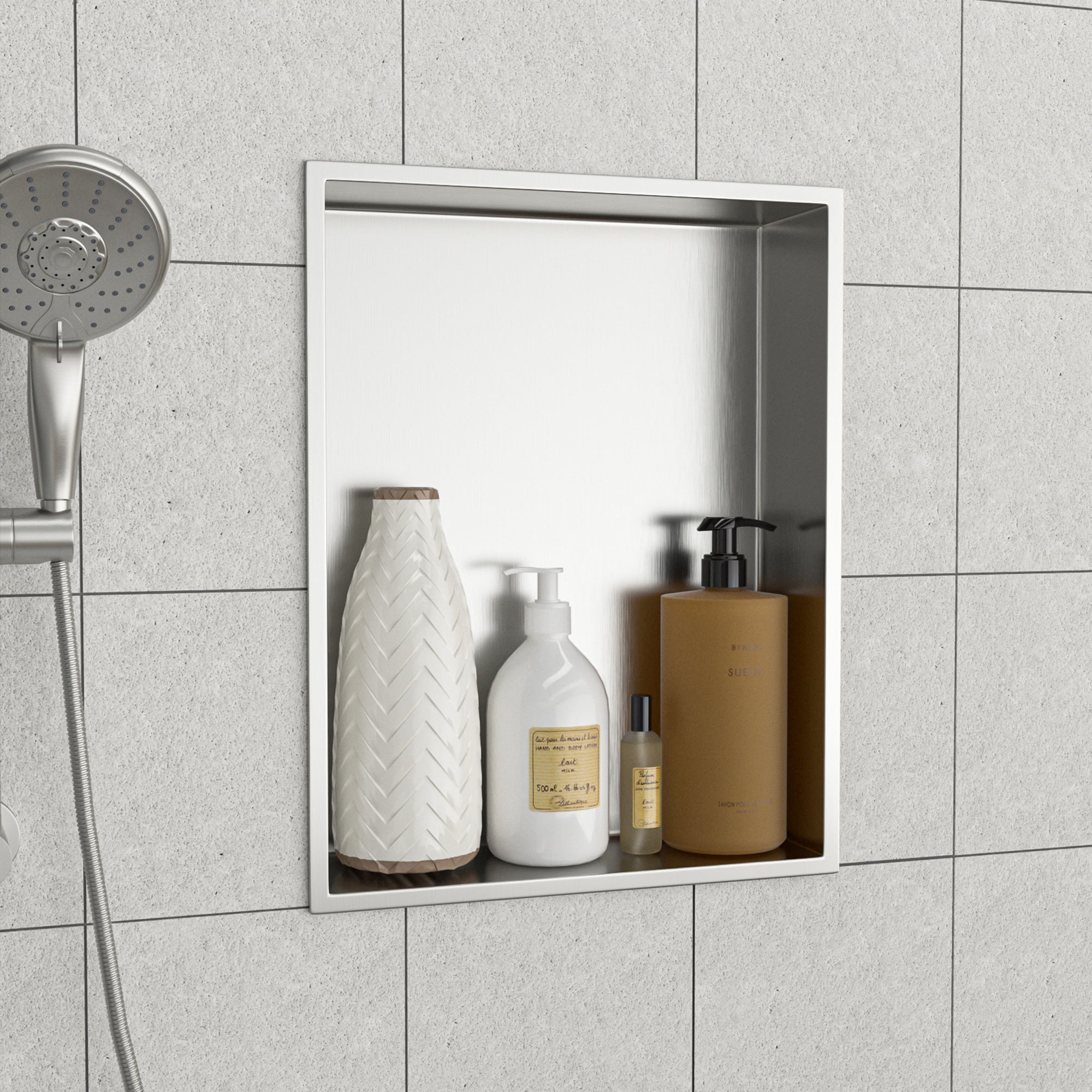 19" x 15" Stainless Steel Recessed Shower Niche