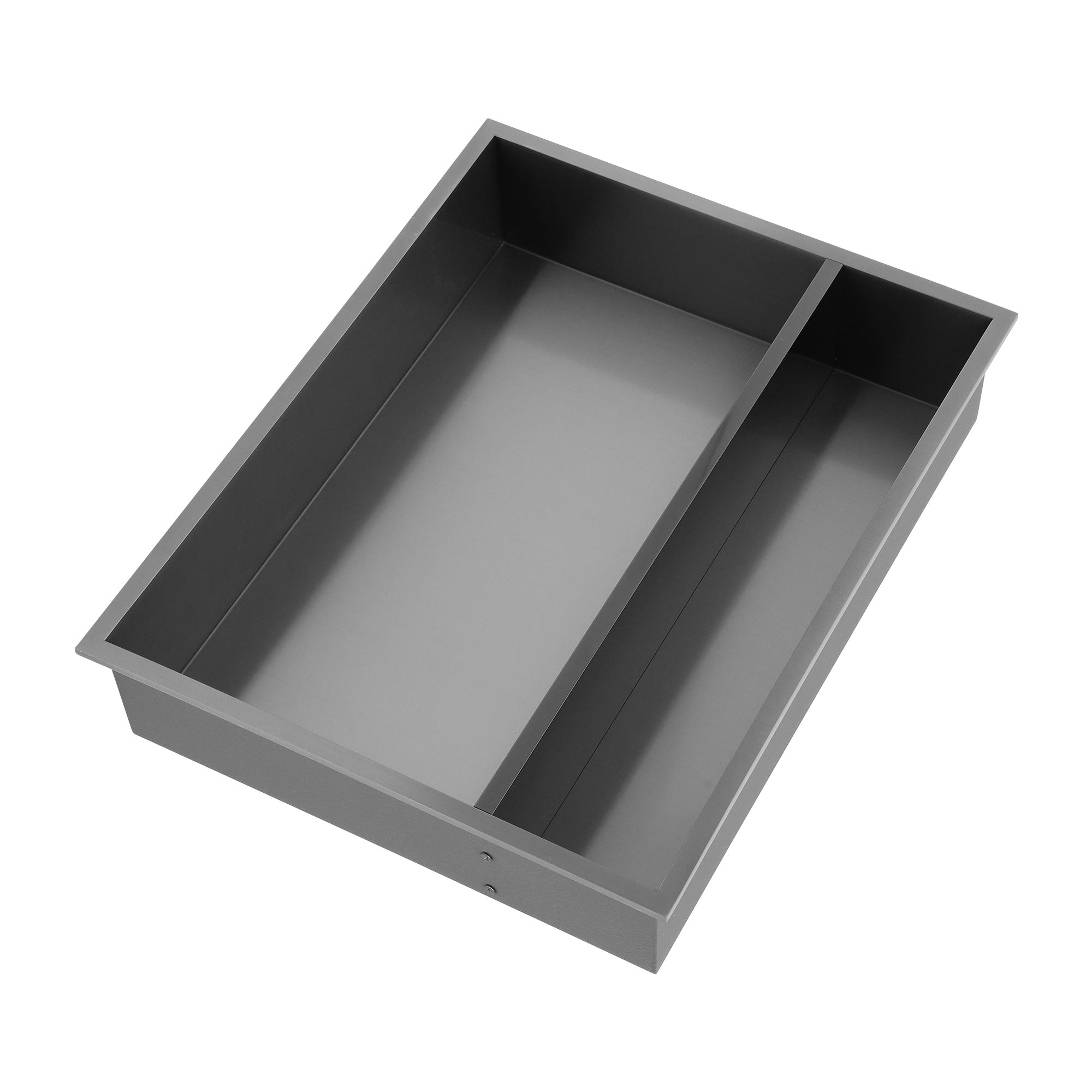 19" x 15" Stainless Steel Double Shelf Recessed Shower Niche, Gunmetal